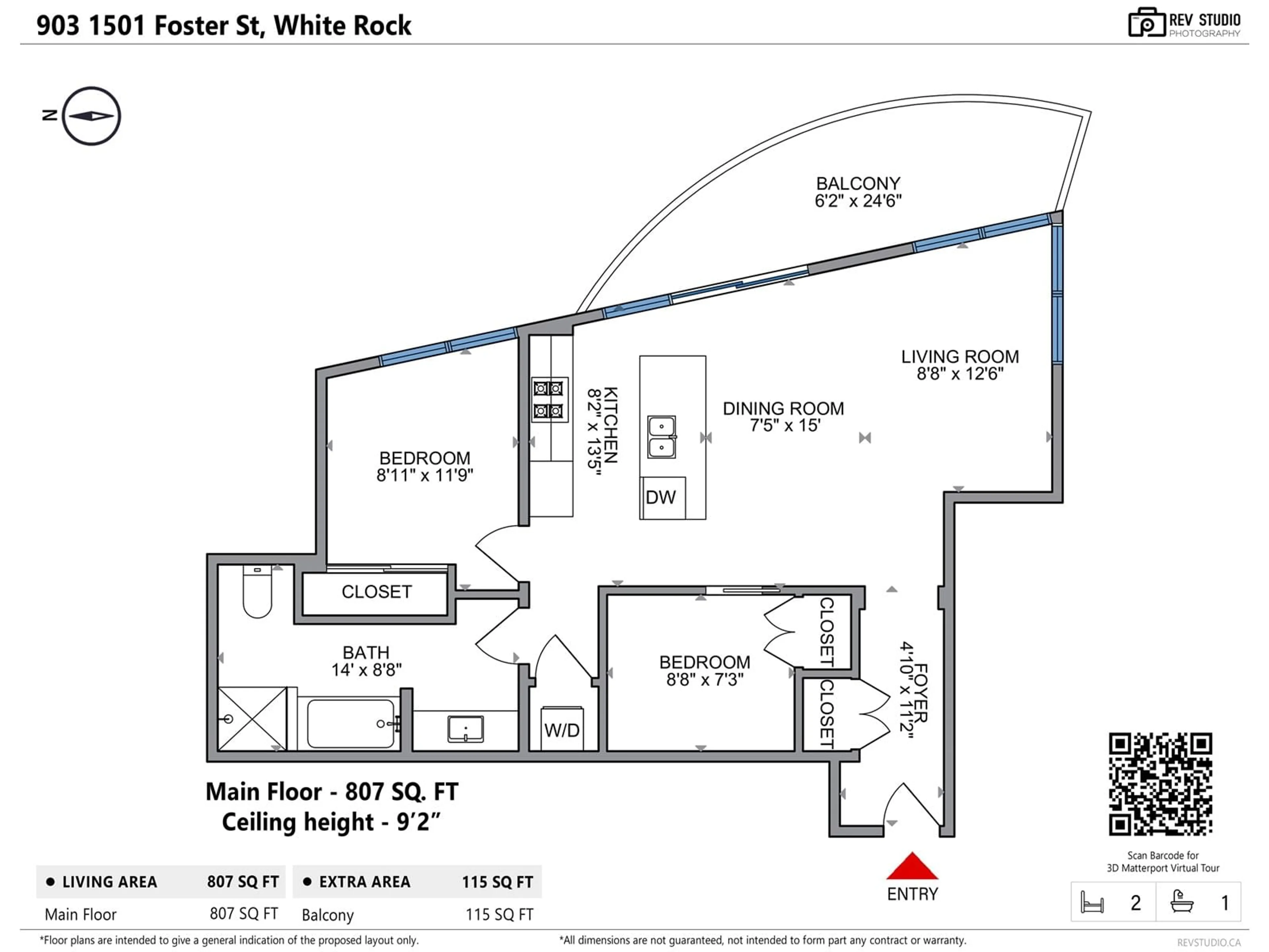 Floor plan for 903 - 1501 FOSTER, White Rock British Columbia V4B0C3
