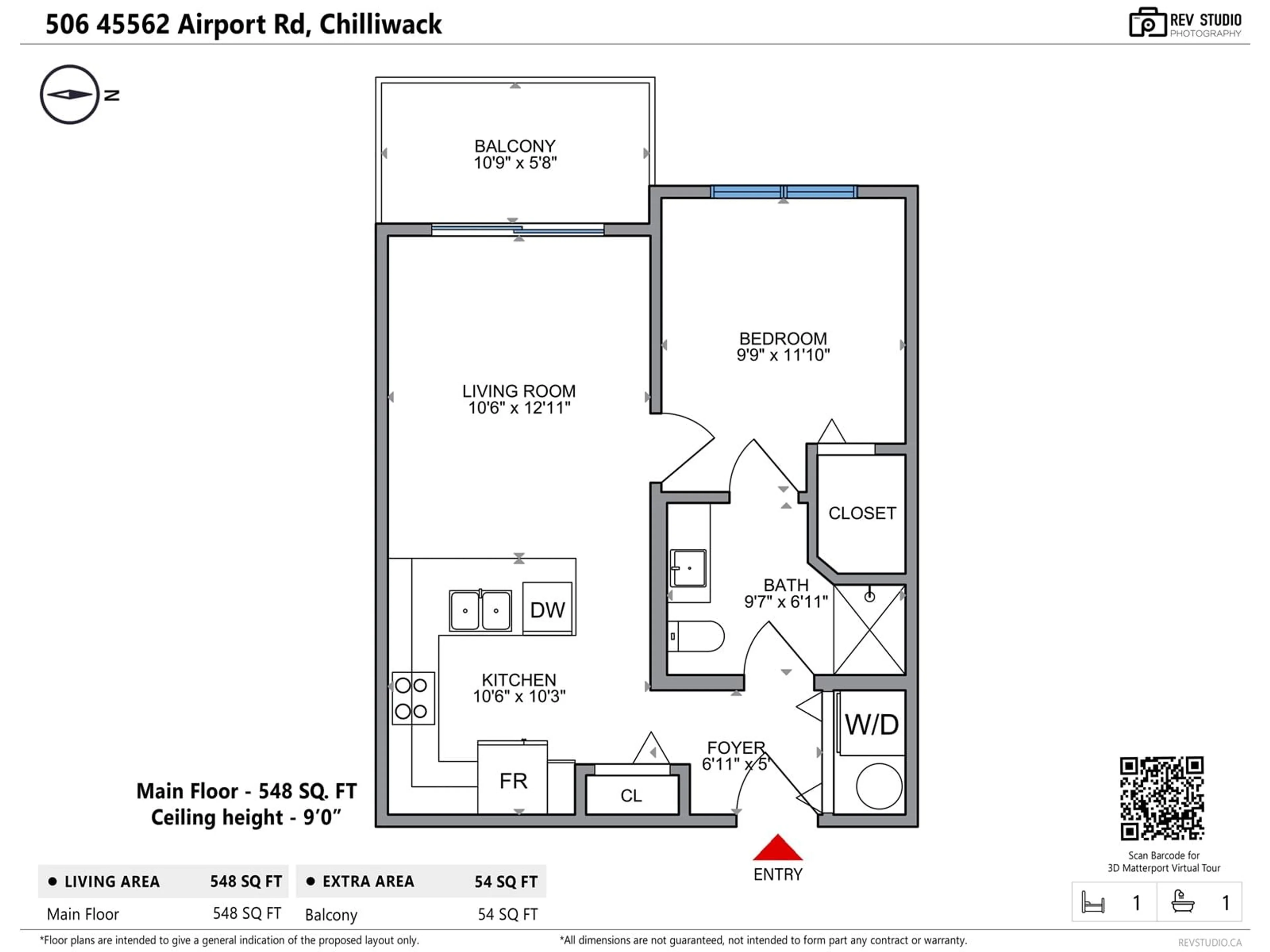 Floor plan for 506 - 45562 AIRPORT ROAD, Chilliwack British Columbia V2P0J8