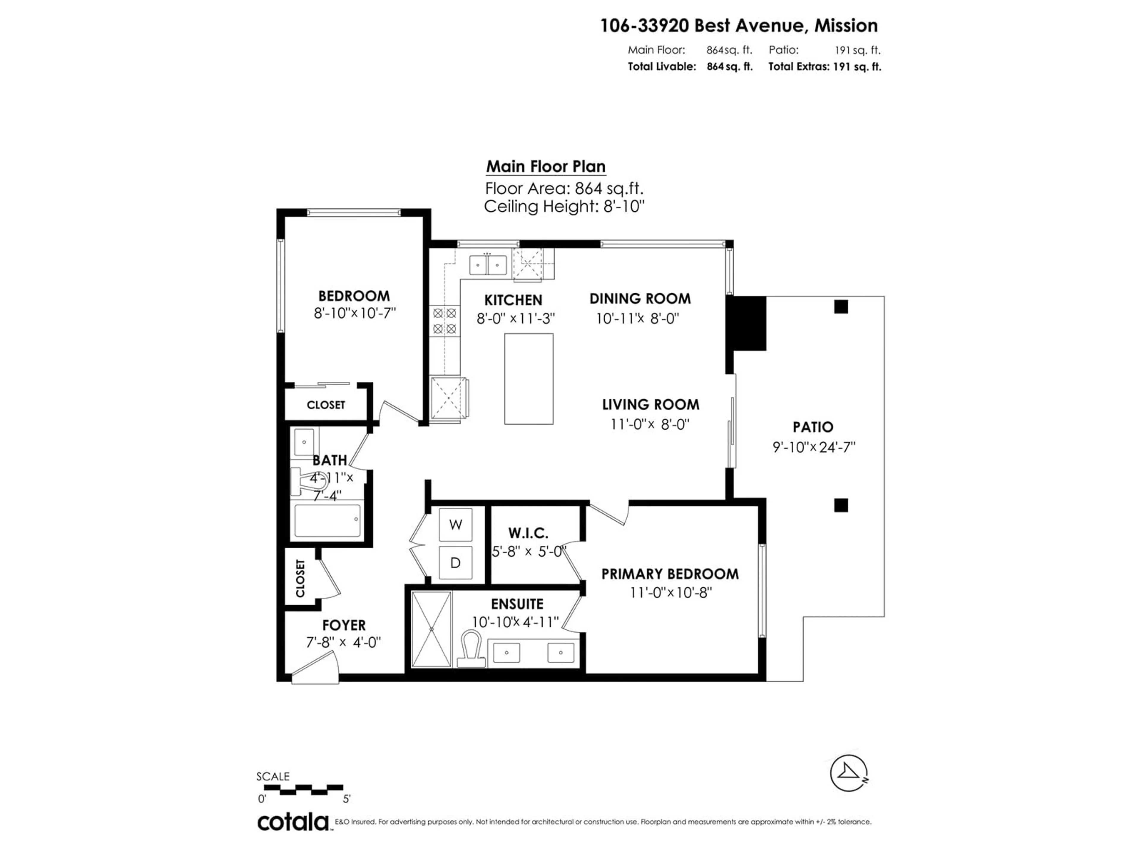 Floor plan for 106 - 33920 BEST, Mission British Columbia V2V7A4