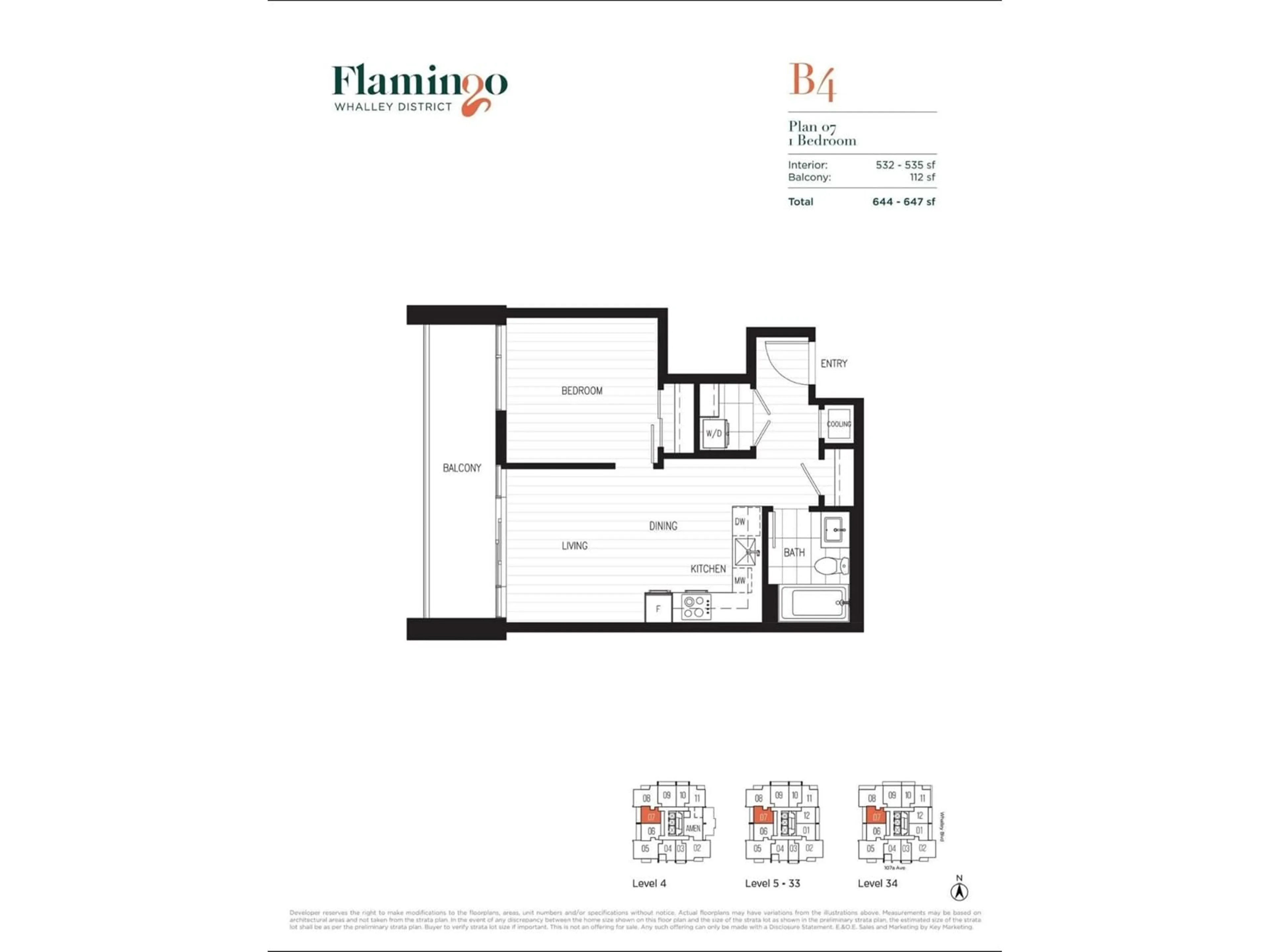 Floor plan for 2207 - 13675 107A, Surrey British Columbia V3T2H2