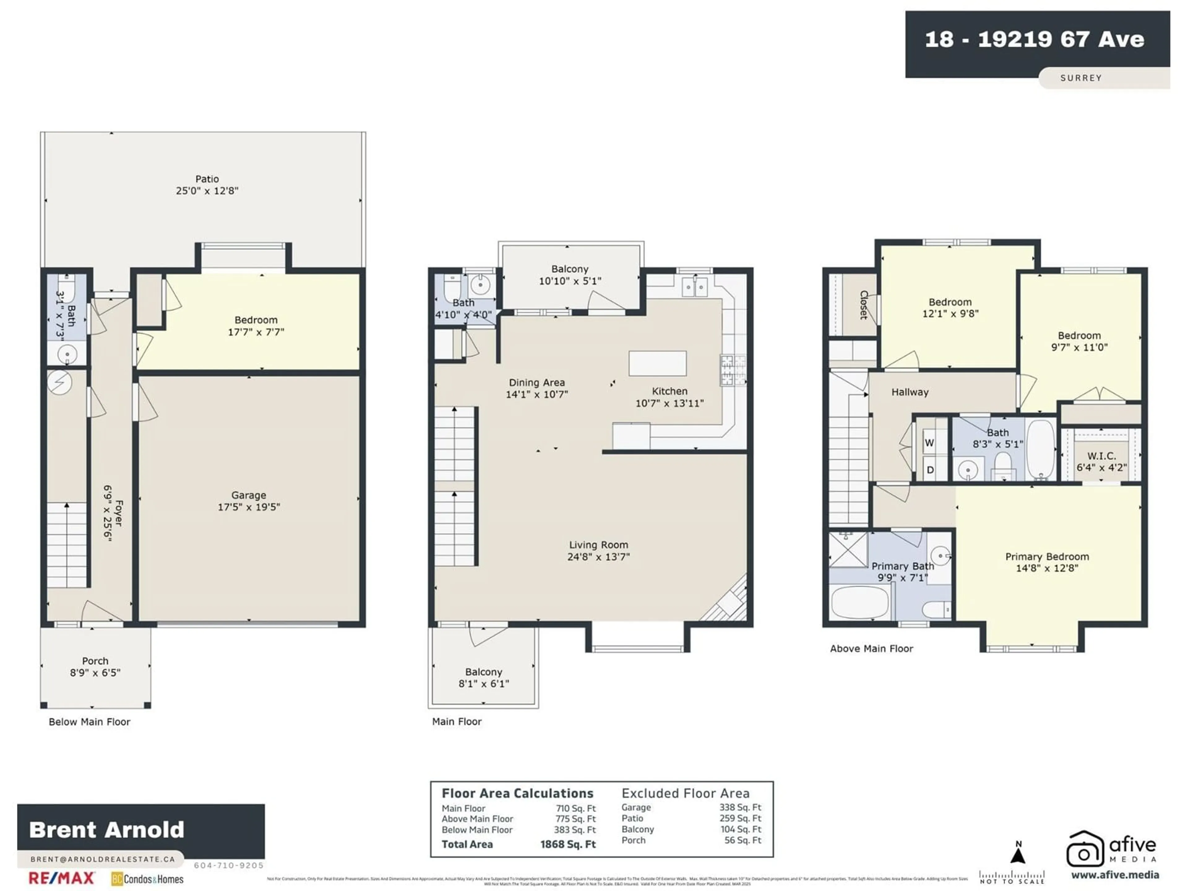 Floor plan for 18 - 19219 67, Surrey British Columbia V4N0C4