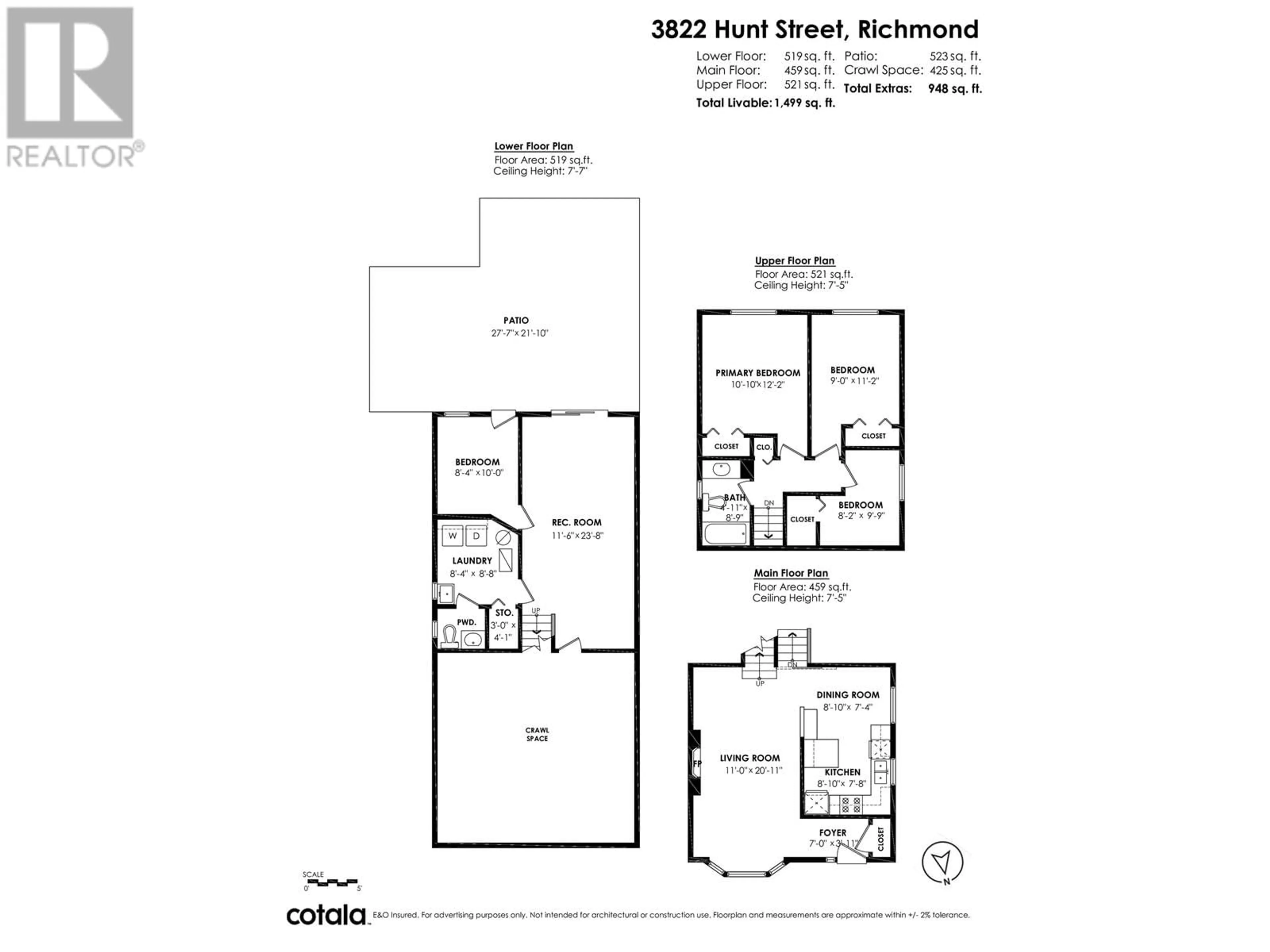Floor plan for 3822 HUNT STREET, Richmond British Columbia V7E2M3