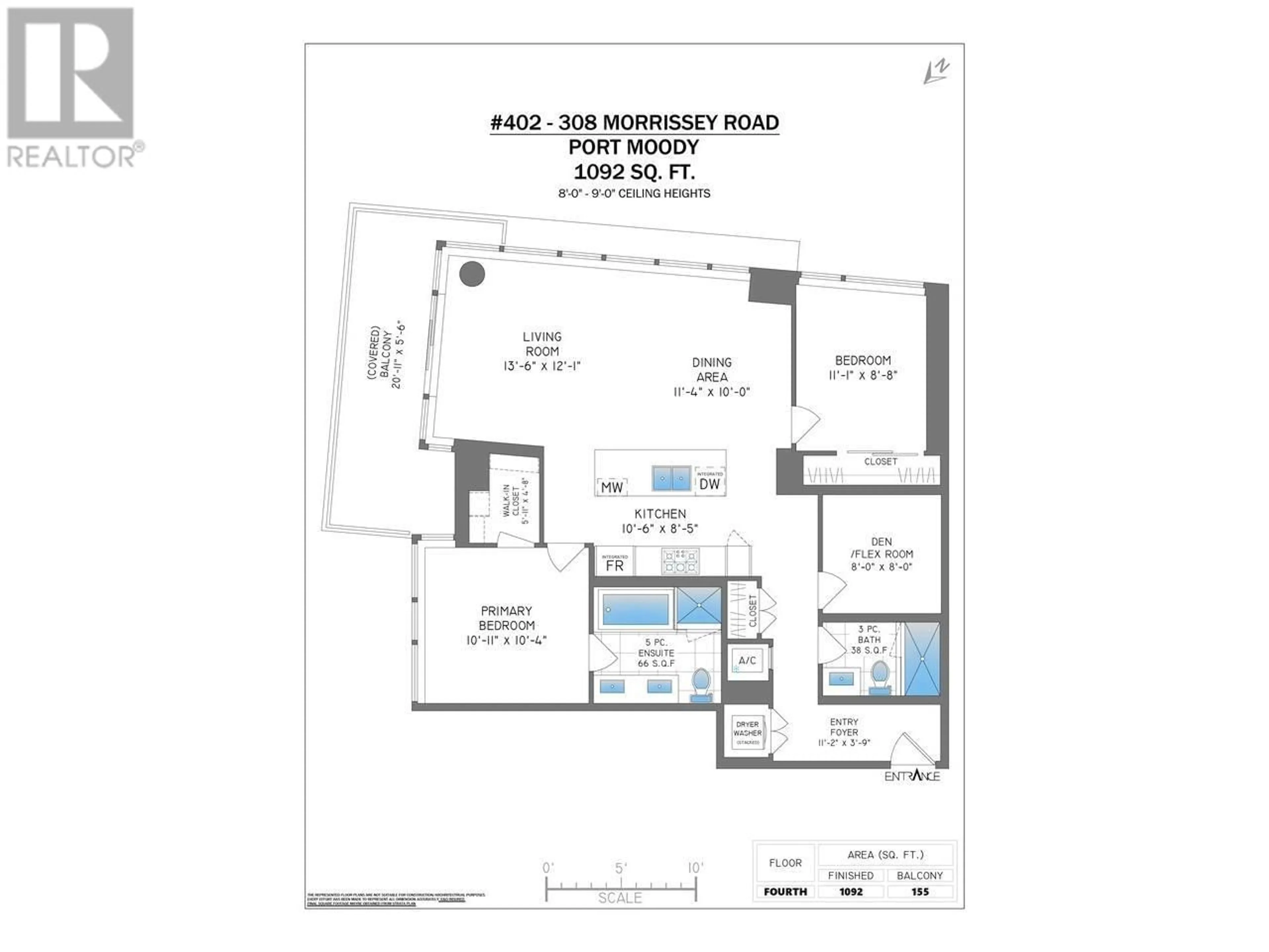 Floor plan for 402 - 308 MORRISSEY ROAD, Port Moody British Columbia V3H0M2