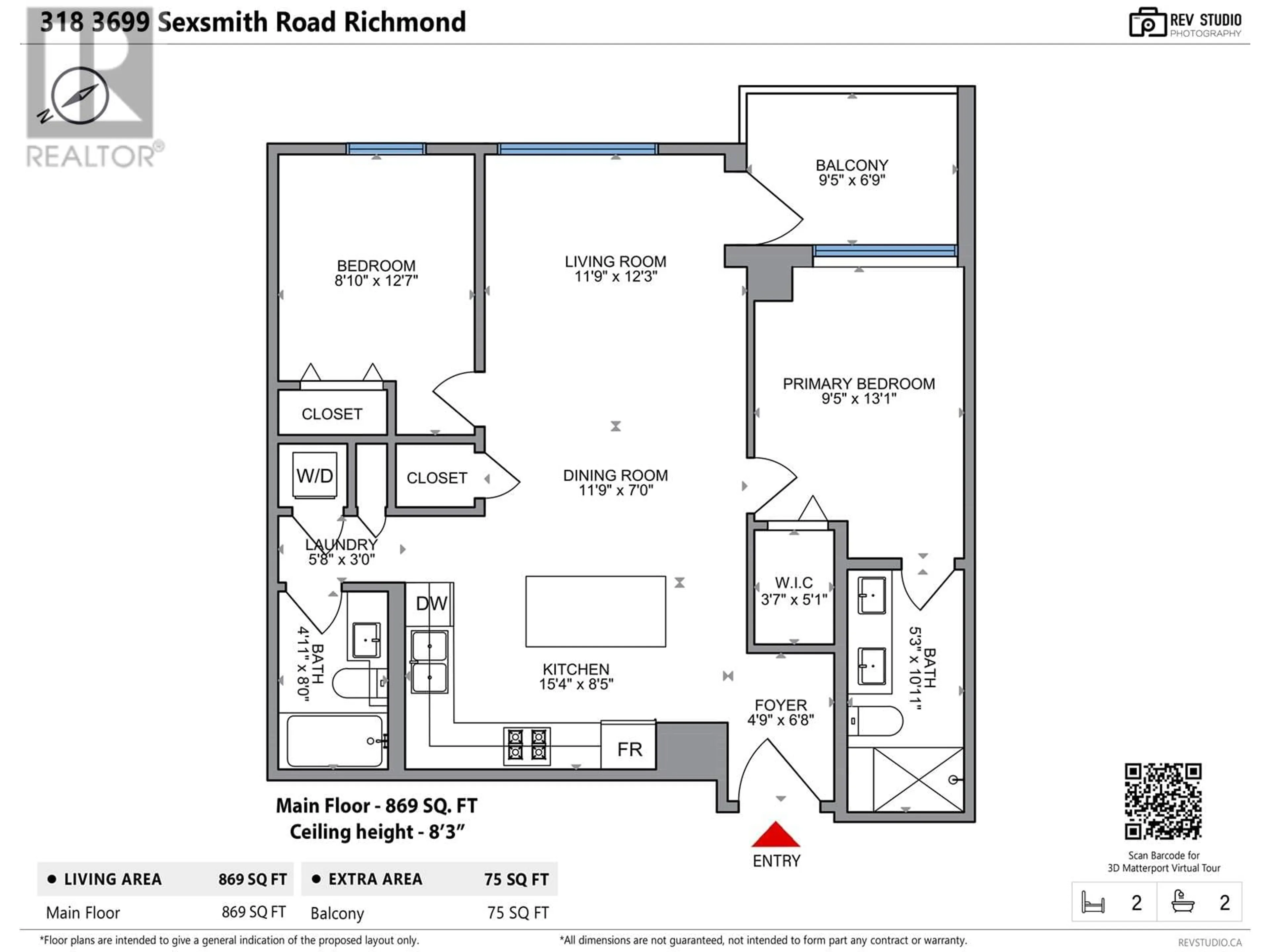 Floor plan for 318 - 3699 SEXSMITH ROAD, Richmond British Columbia V6X0W4