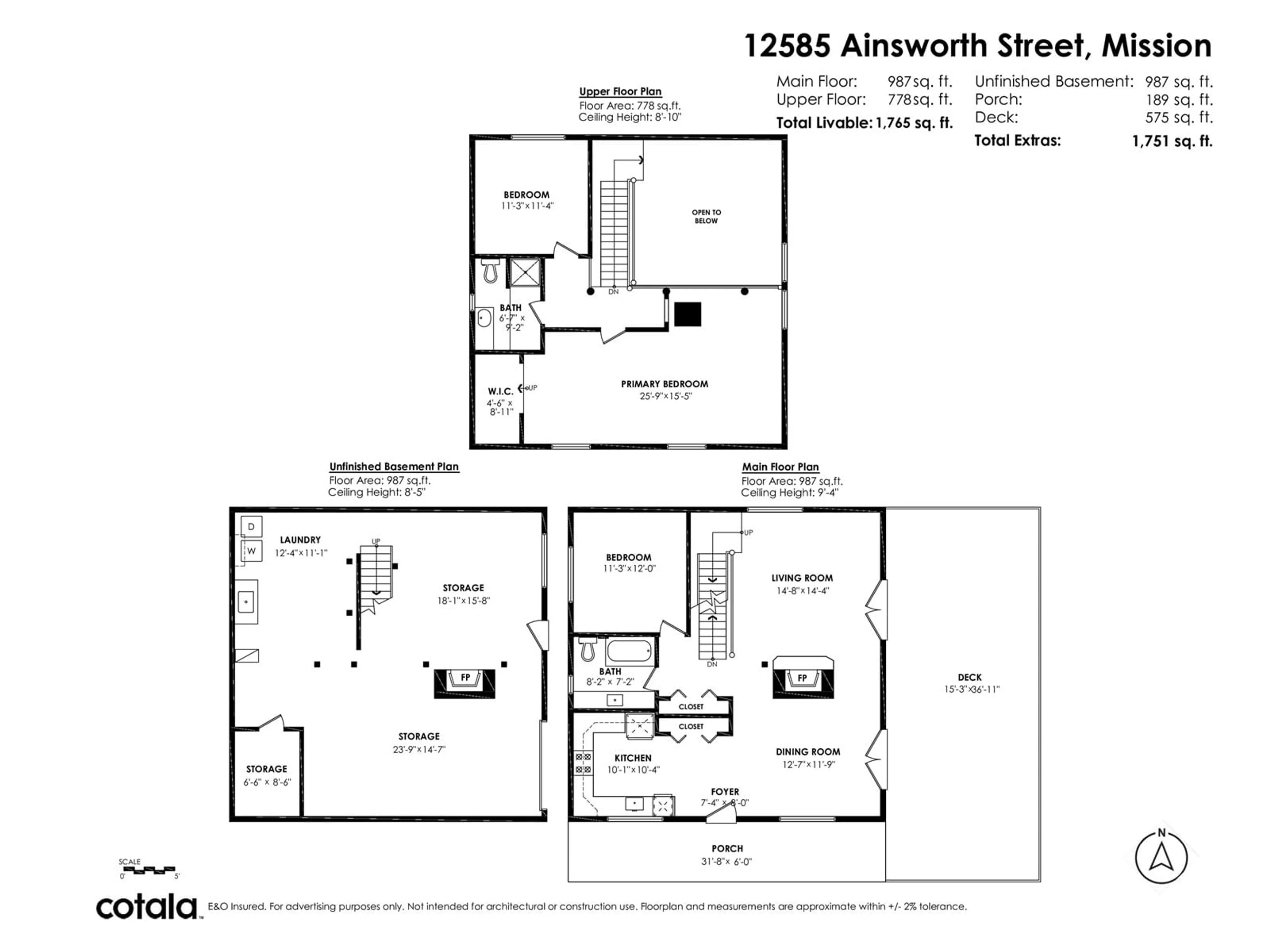 Floor plan for 12585 AINSWORTH, Mission British Columbia V2V5X4
