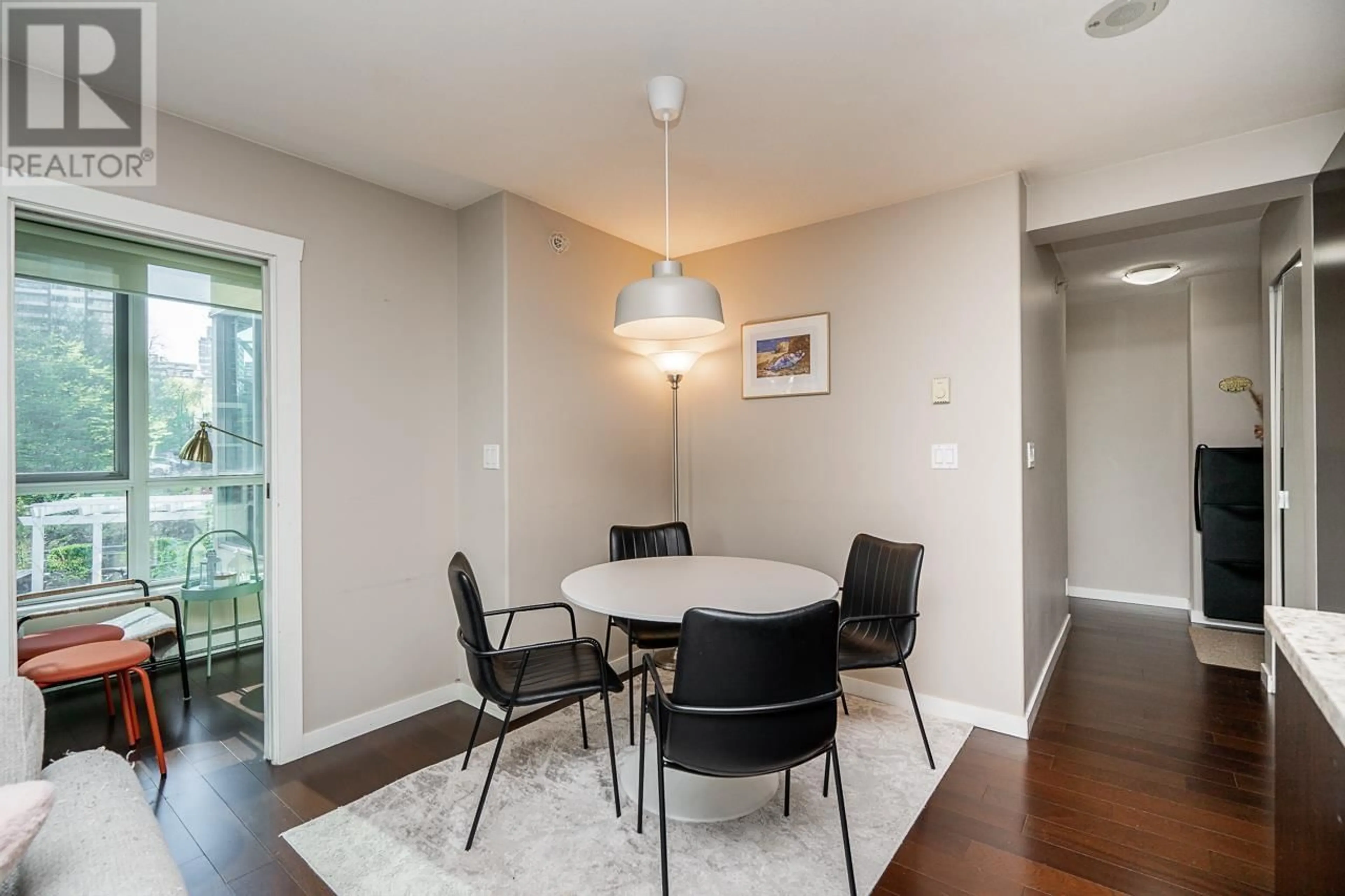 Dining room, wood/laminate floor for 601 - 1328 PENDER STREET, Vancouver British Columbia V6E4T1