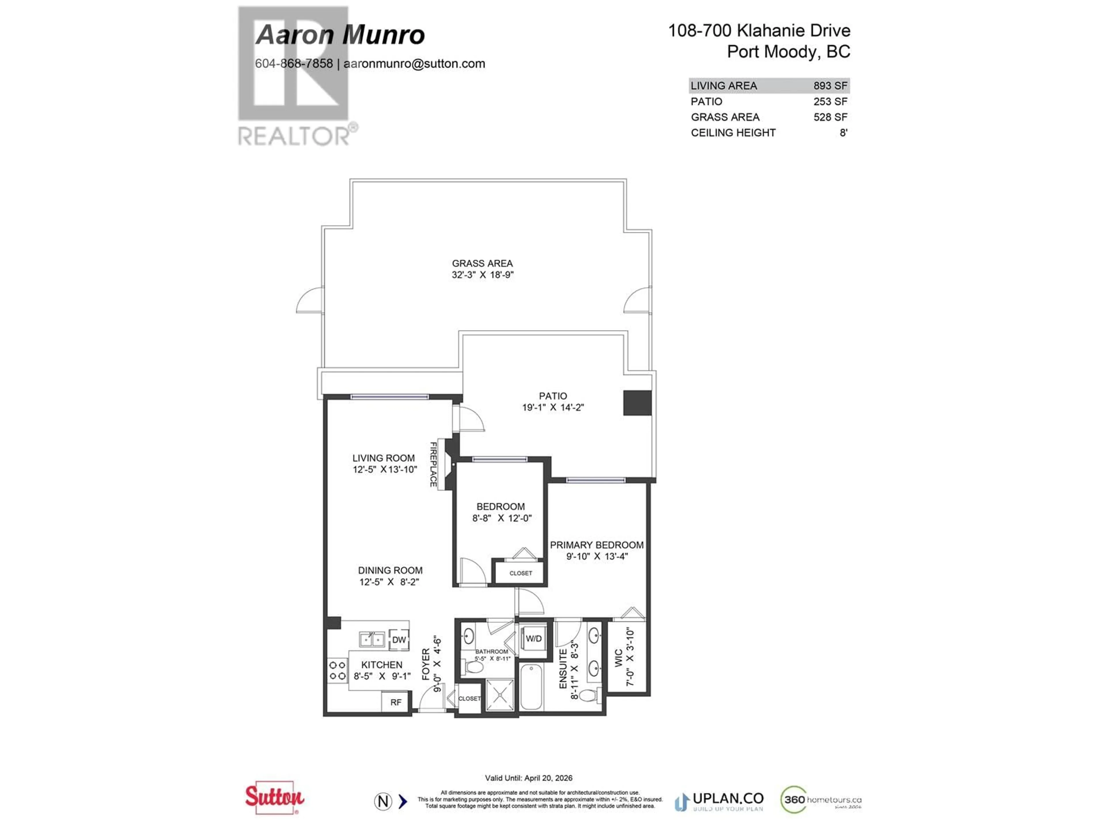 Floor plan for 108 - 700 KLAHANIE DRIVE, Port Moody British Columbia V3H5L3