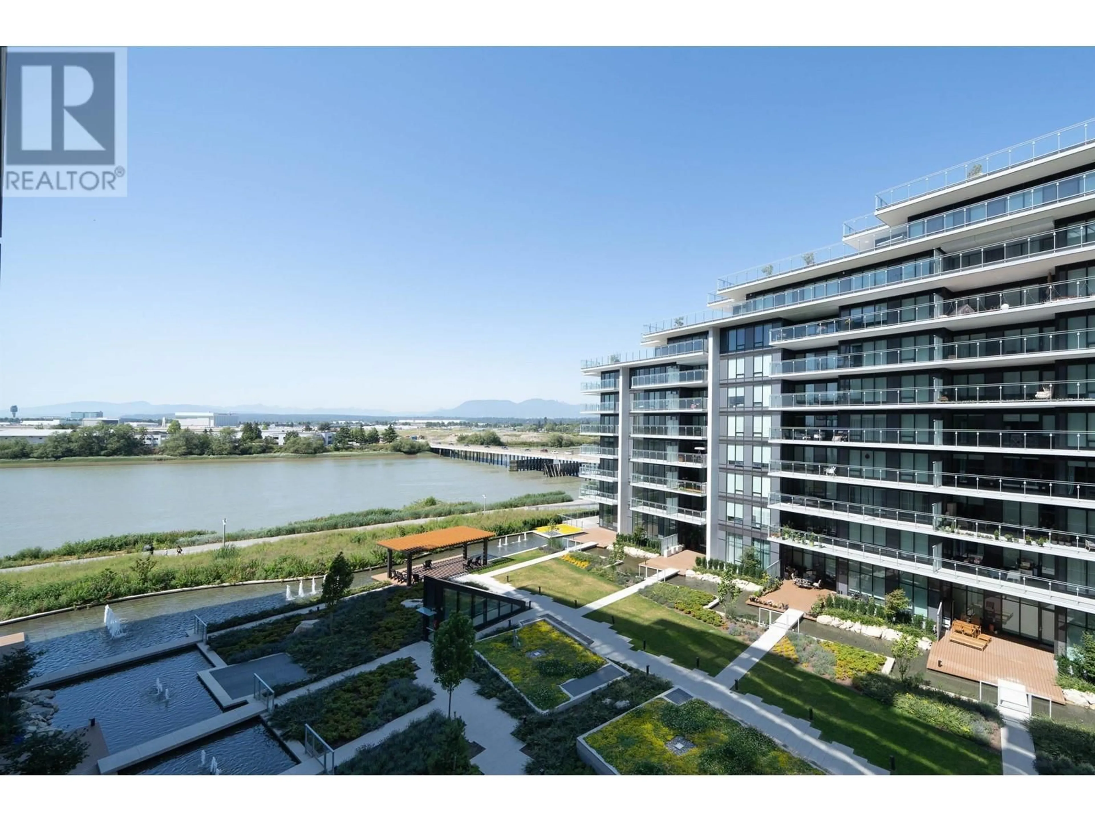 A pic from outside/outdoor area/front of a property/back of a property/a pic from drone, water/lake/river/ocean view for 506 - 6811 PEARSON WAY, Richmond British Columbia V7C0E7