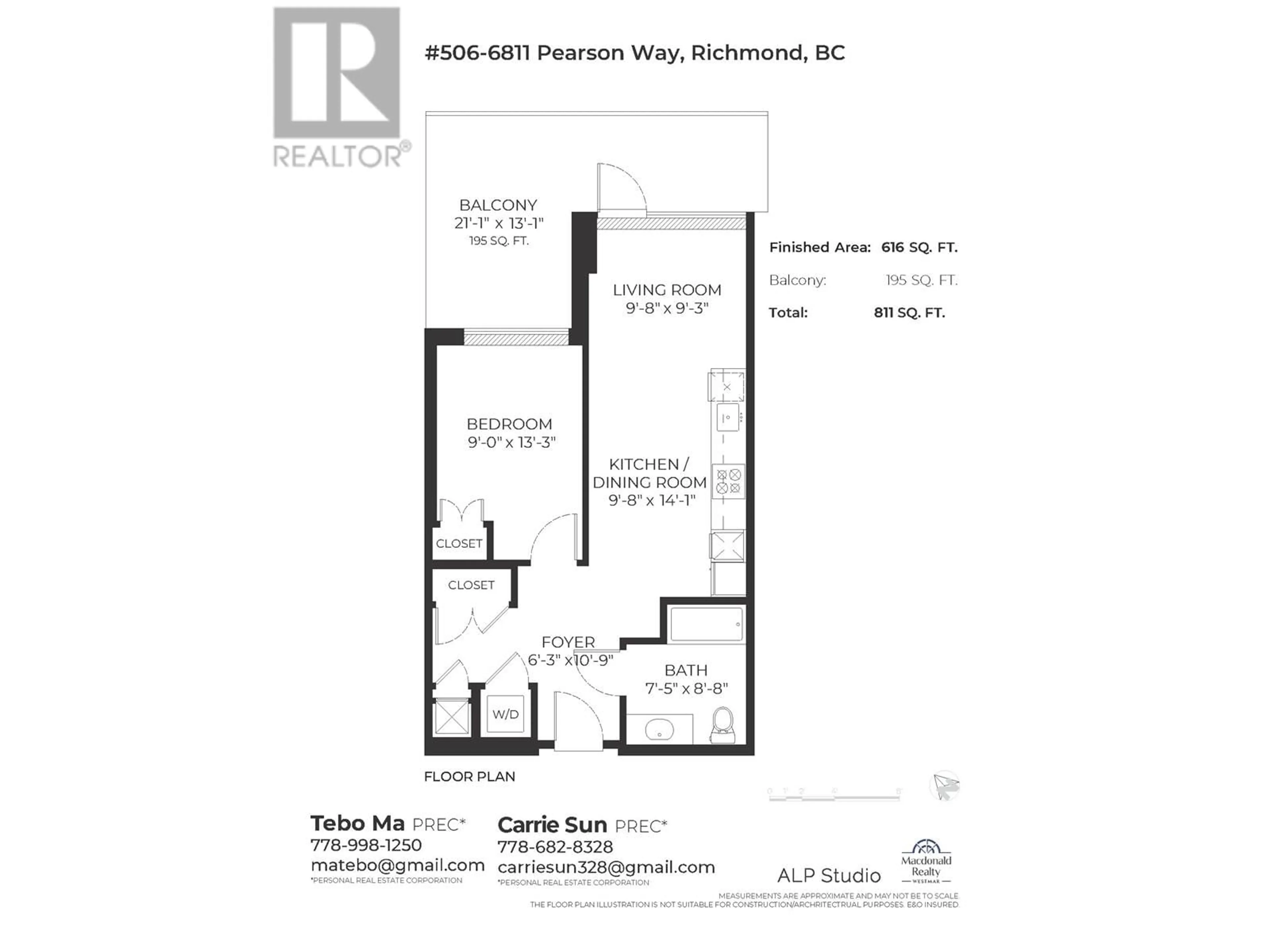 Floor plan for 506 - 6811 PEARSON WAY, Richmond British Columbia V7C0E7
