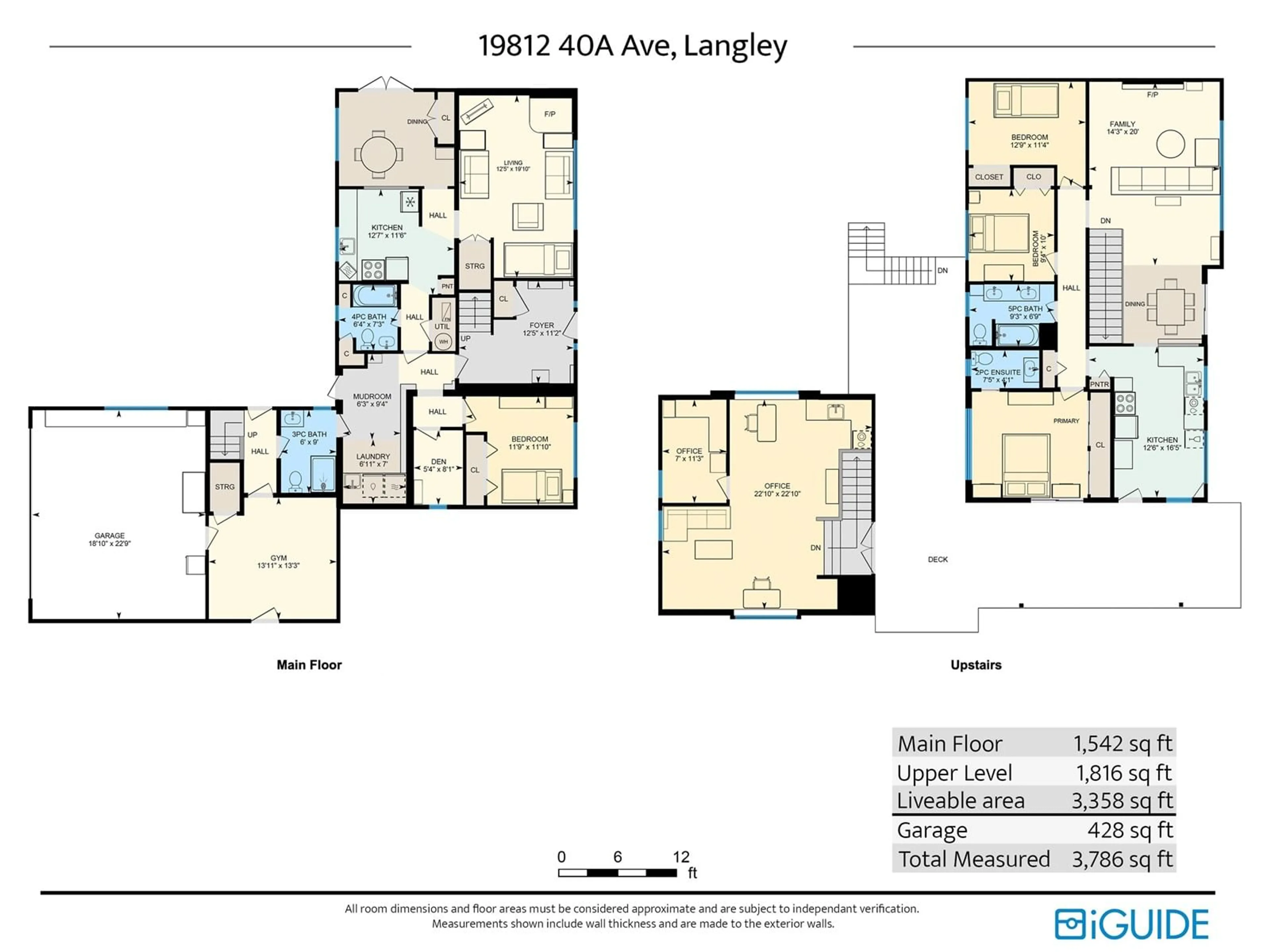 Floor plan for 19812 40A, Langley British Columbia V3A2Y4