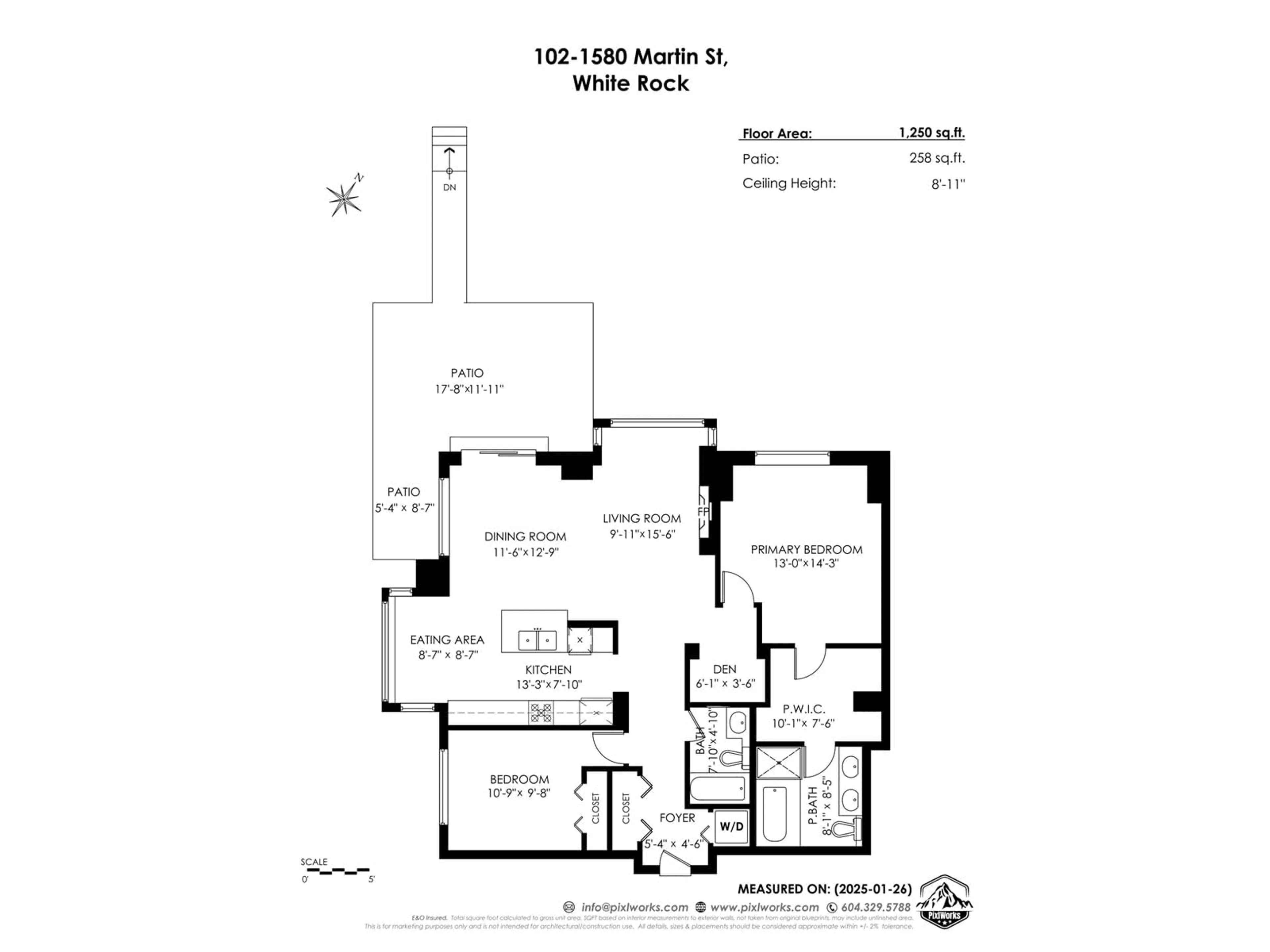 Floor plan for 102 - 1580 MARTIN, White Rock British Columbia V4B5M3