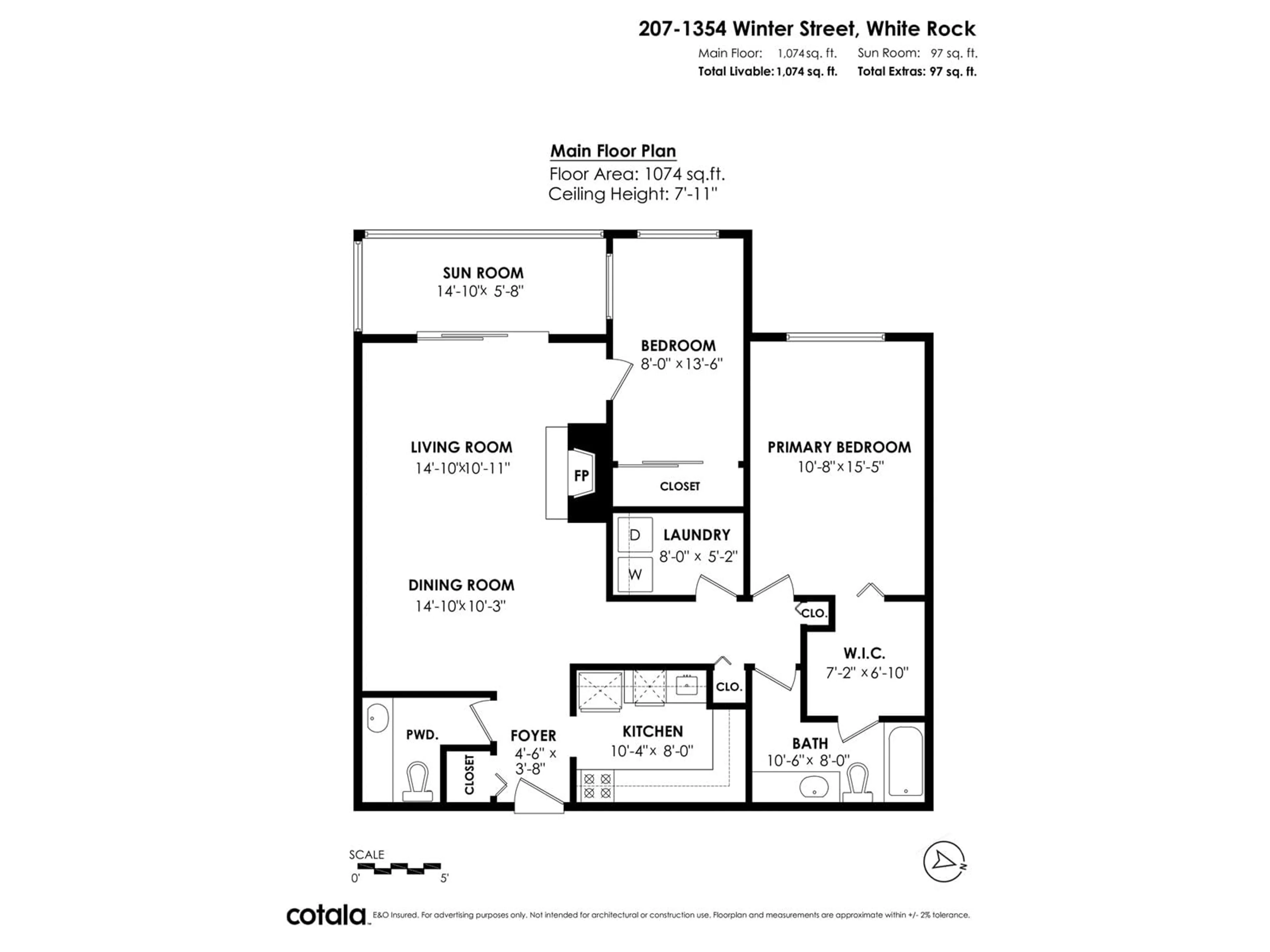Floor plan for 207 - 1354 WINTER, White Rock British Columbia V4B3Y1