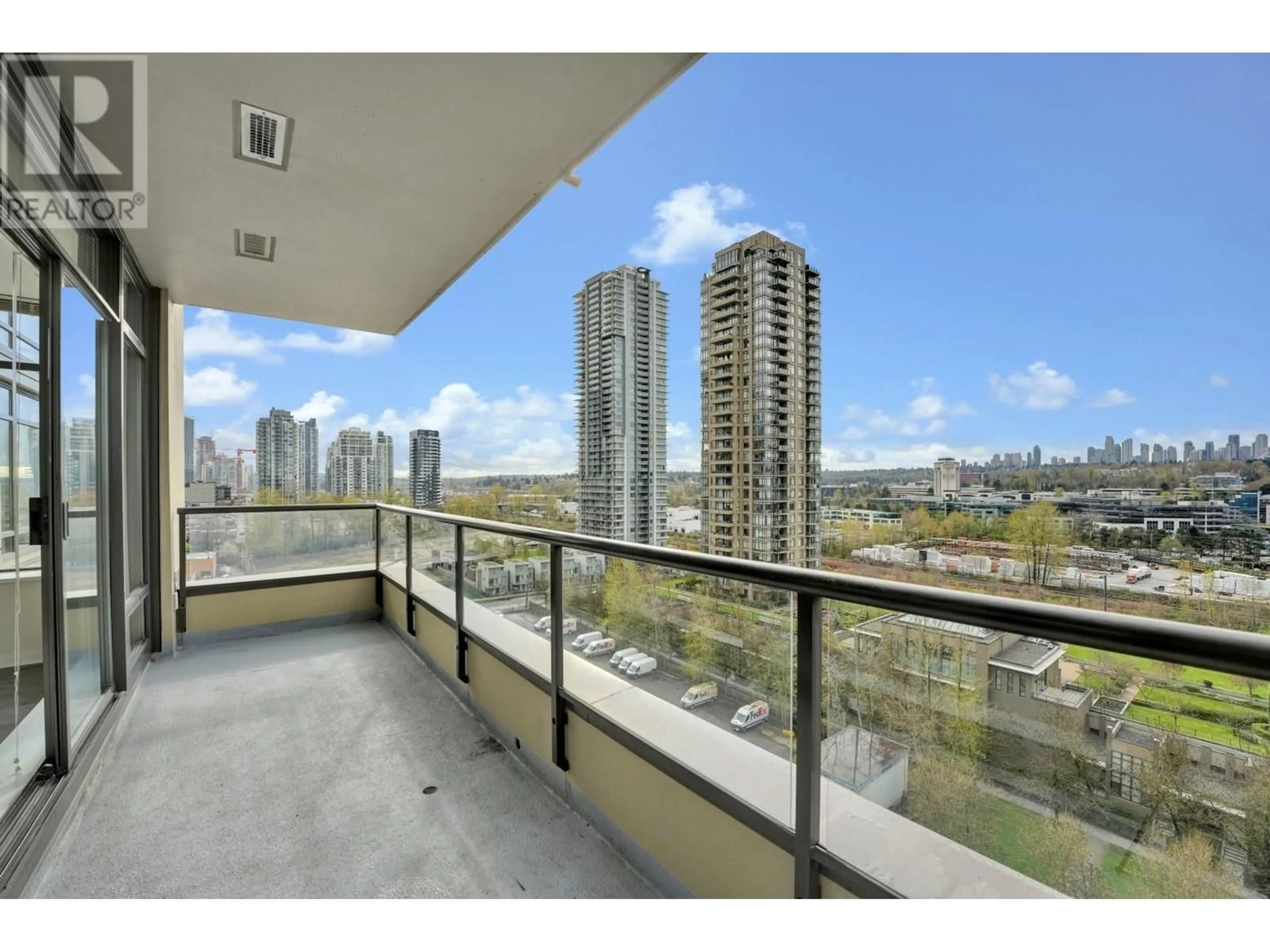 Balcony in the apartment, city buildings view from balcony for 1205 - 4250 DAWSON STREET, Burnaby British Columbia V5C4B1
