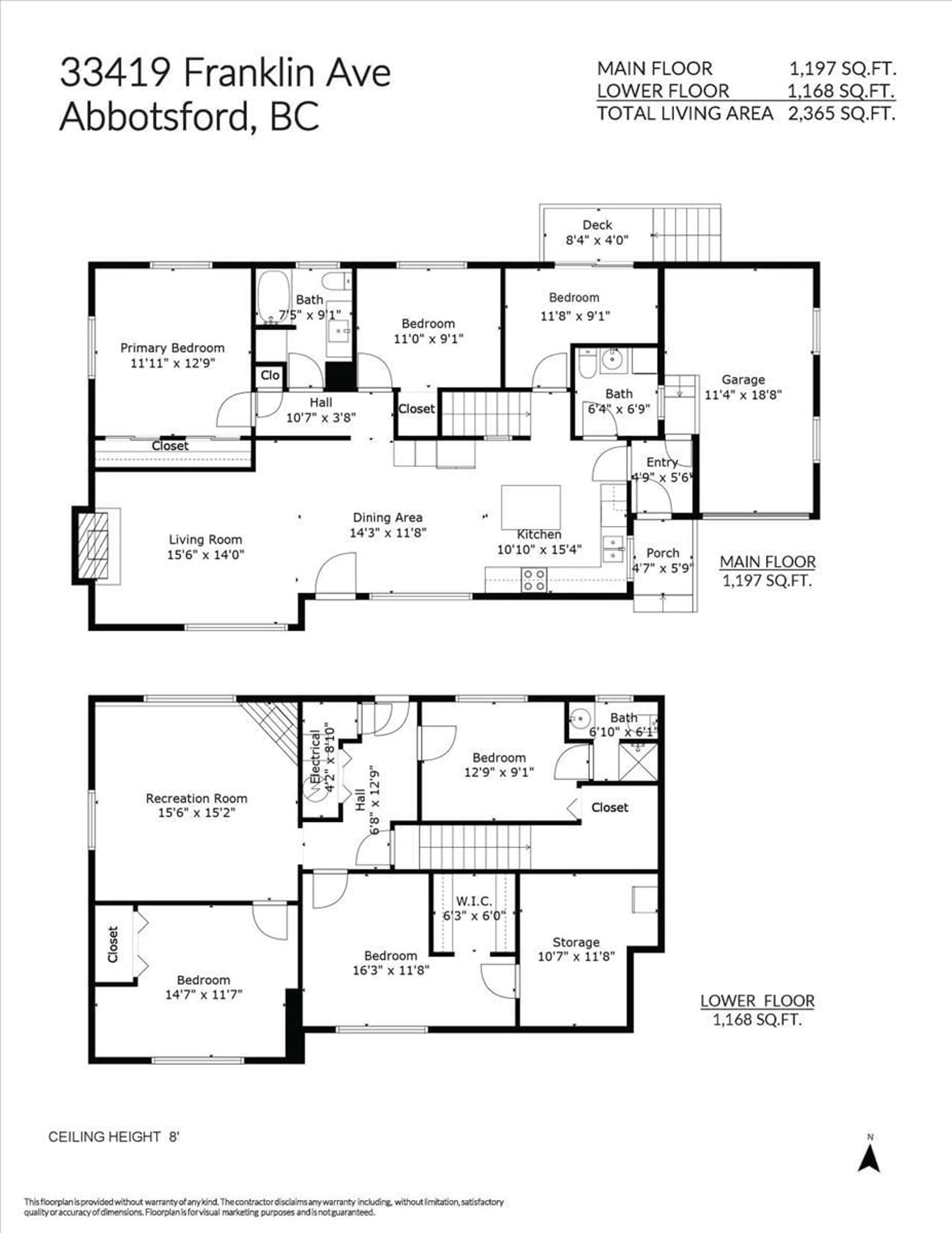 Floor plan for 33419 FRANKLIN, Abbotsford British Columbia V2S1B1