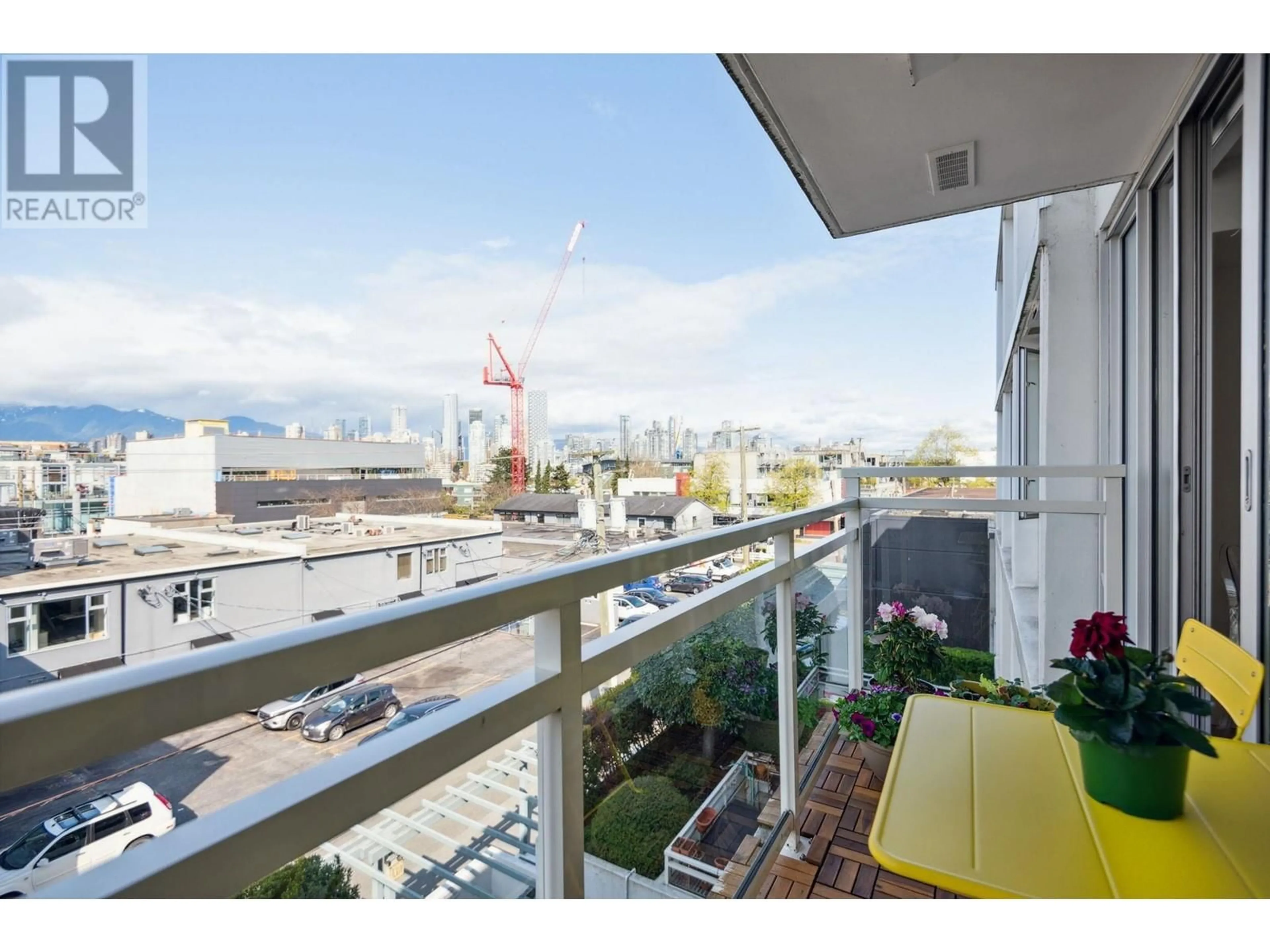 Balcony in the apartment, city buildings view from balcony for 401 - 1635 3RD AVENUE, Vancouver British Columbia V6J0B6