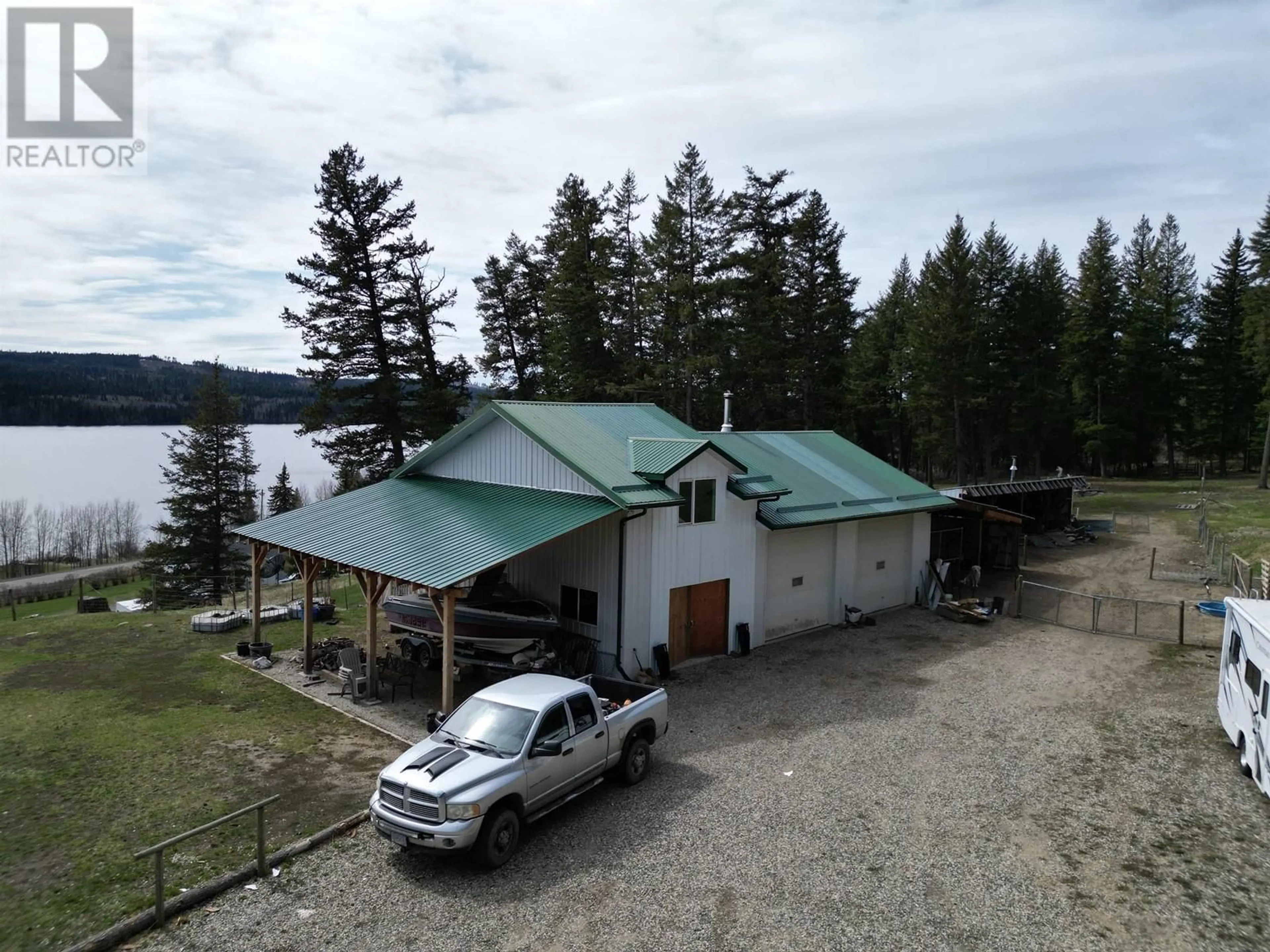 A pic from outside/outdoor area/front of a property/back of a property/a pic from drone, water/lake/river/ocean view for 3173 PRITCHARD ROAD, Williams Lake British Columbia V0L1G0