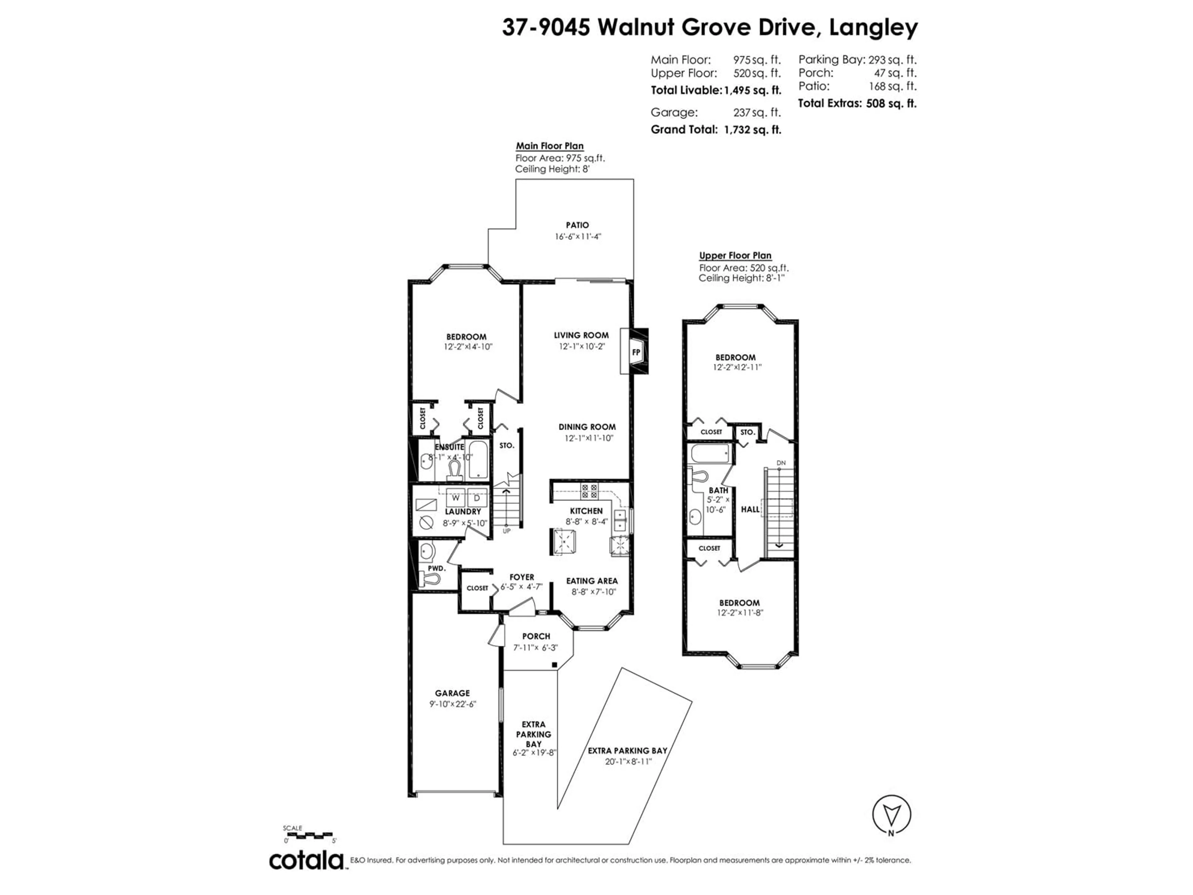 Floor plan for 37 - 9045 WALNUT GROVE, Langley British Columbia V1M2E1