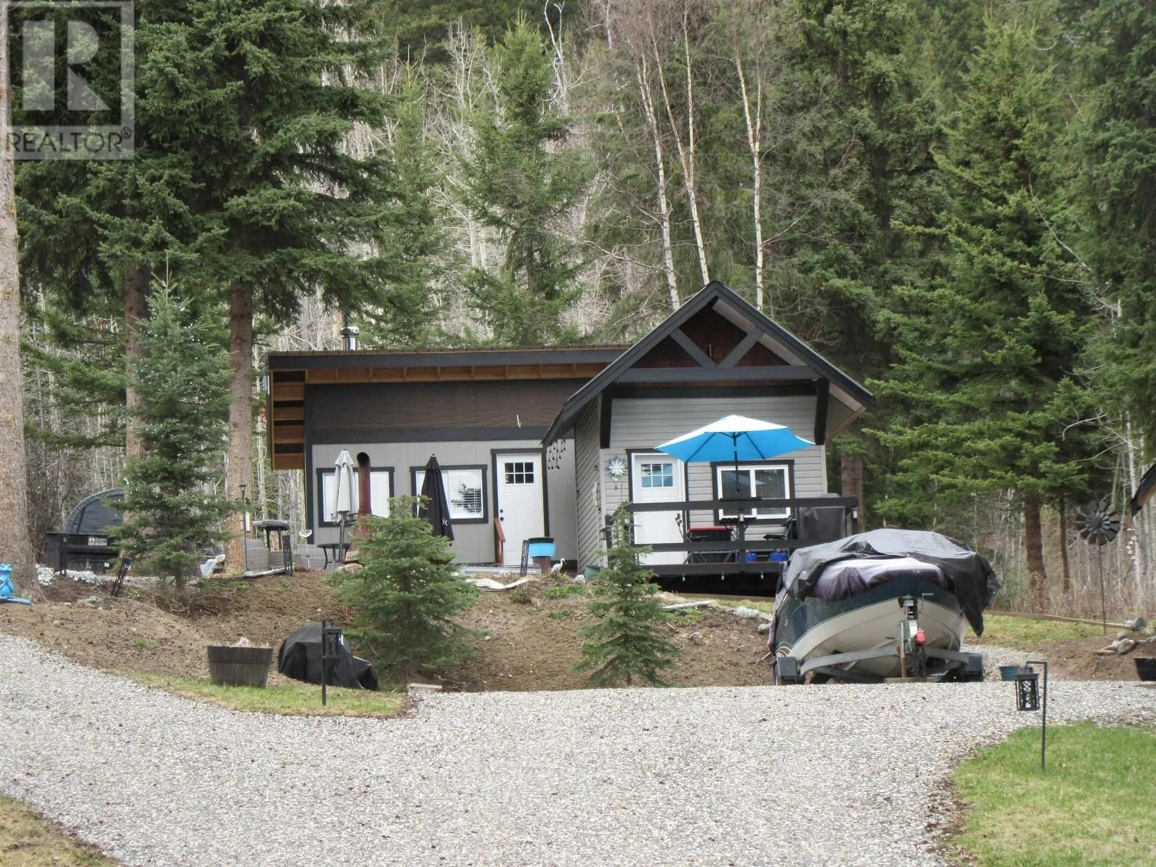 A pic from outside/outdoor area/front of a property/back of a property/a pic from drone, unknown for 7623 BURGESS ROAD, 100 Mile House British Columbia V0K1X3
