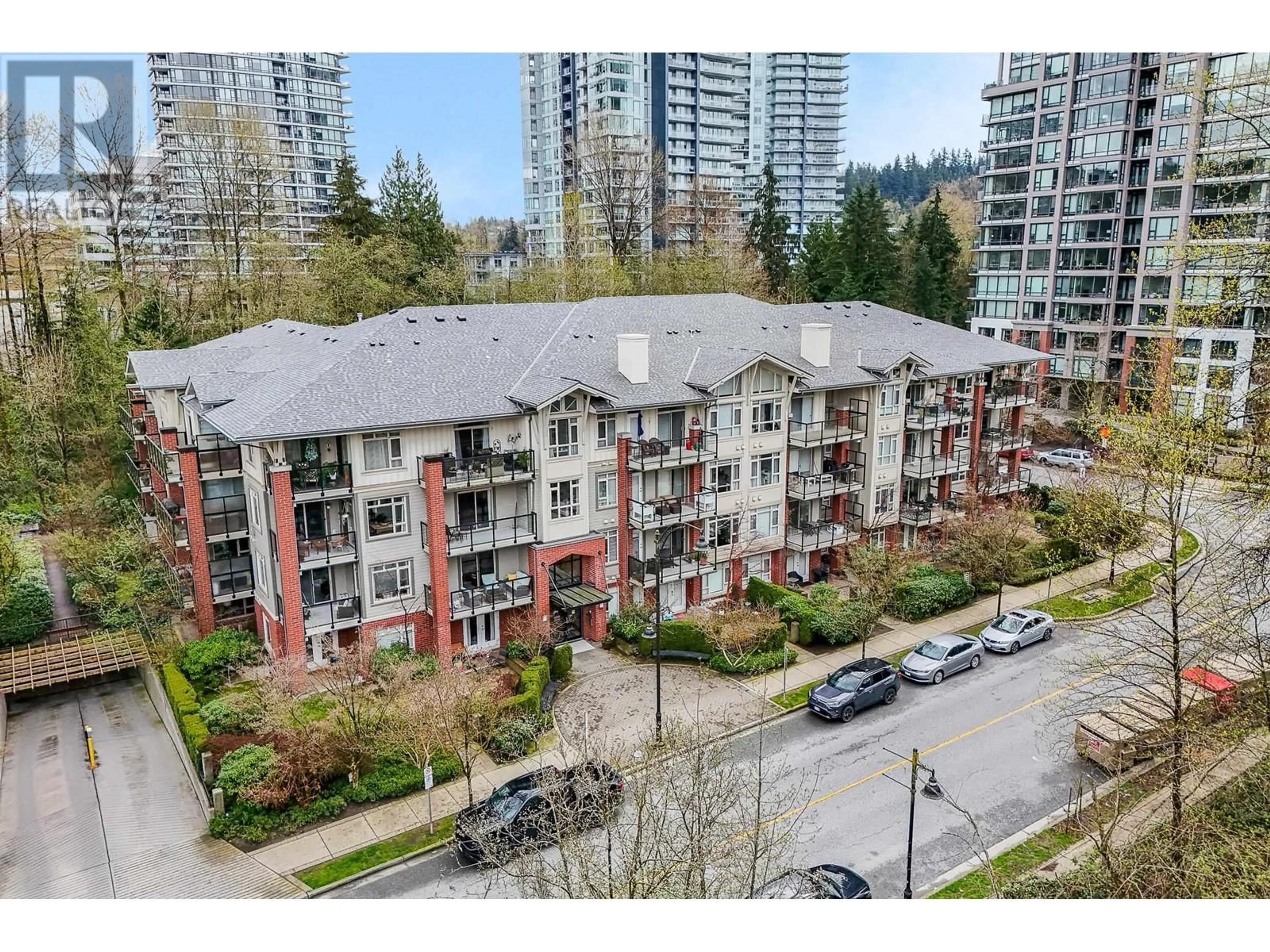 A pic from outside/outdoor area/front of a property/back of a property/a pic from drone, city buildings view from balcony for 305 - 200 CAPILANO ROAD, Port Moody British Columbia V3H5N1