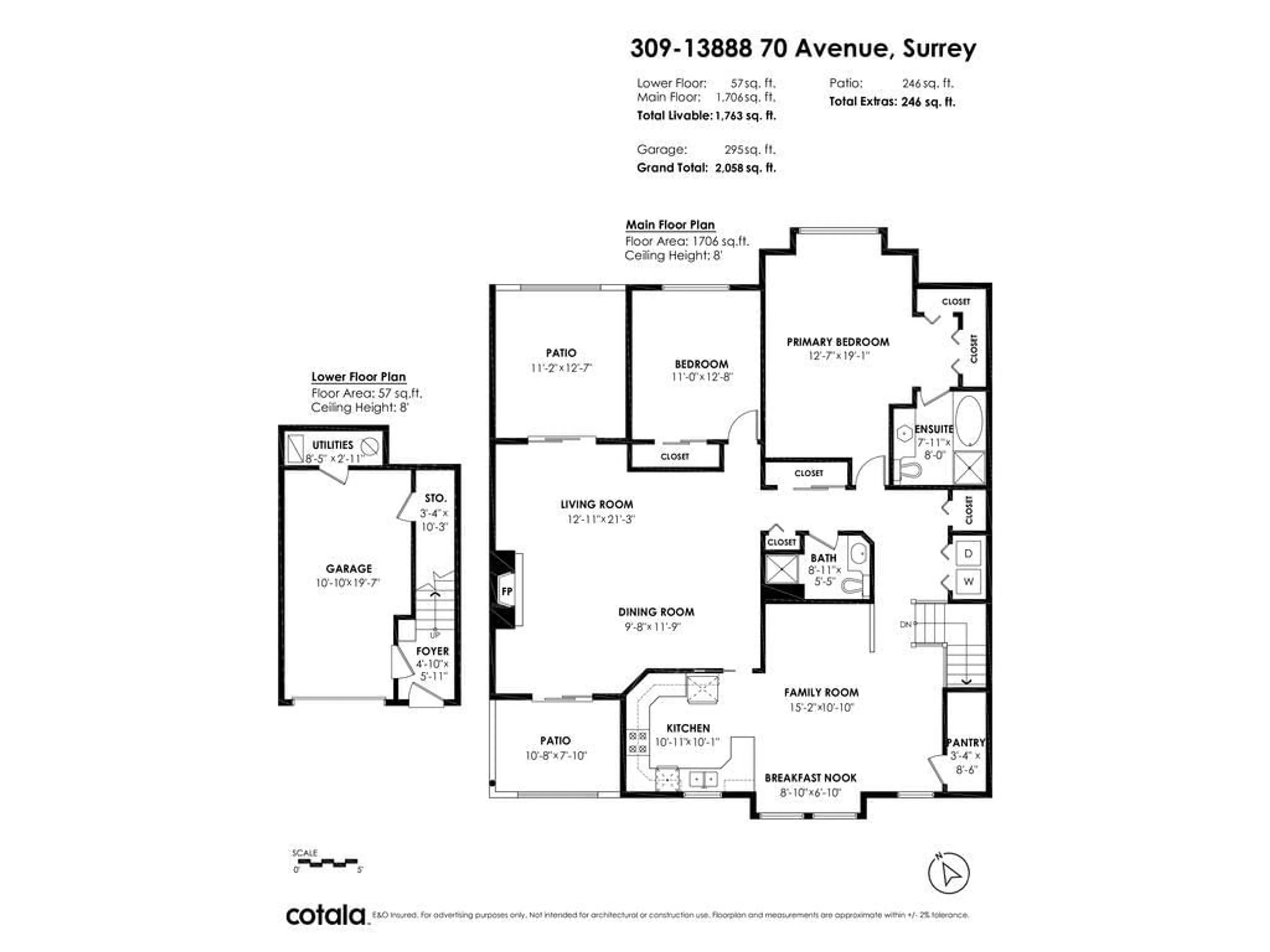 Floor plan for 309 - 13888 70, Surrey British Columbia V3W0R8