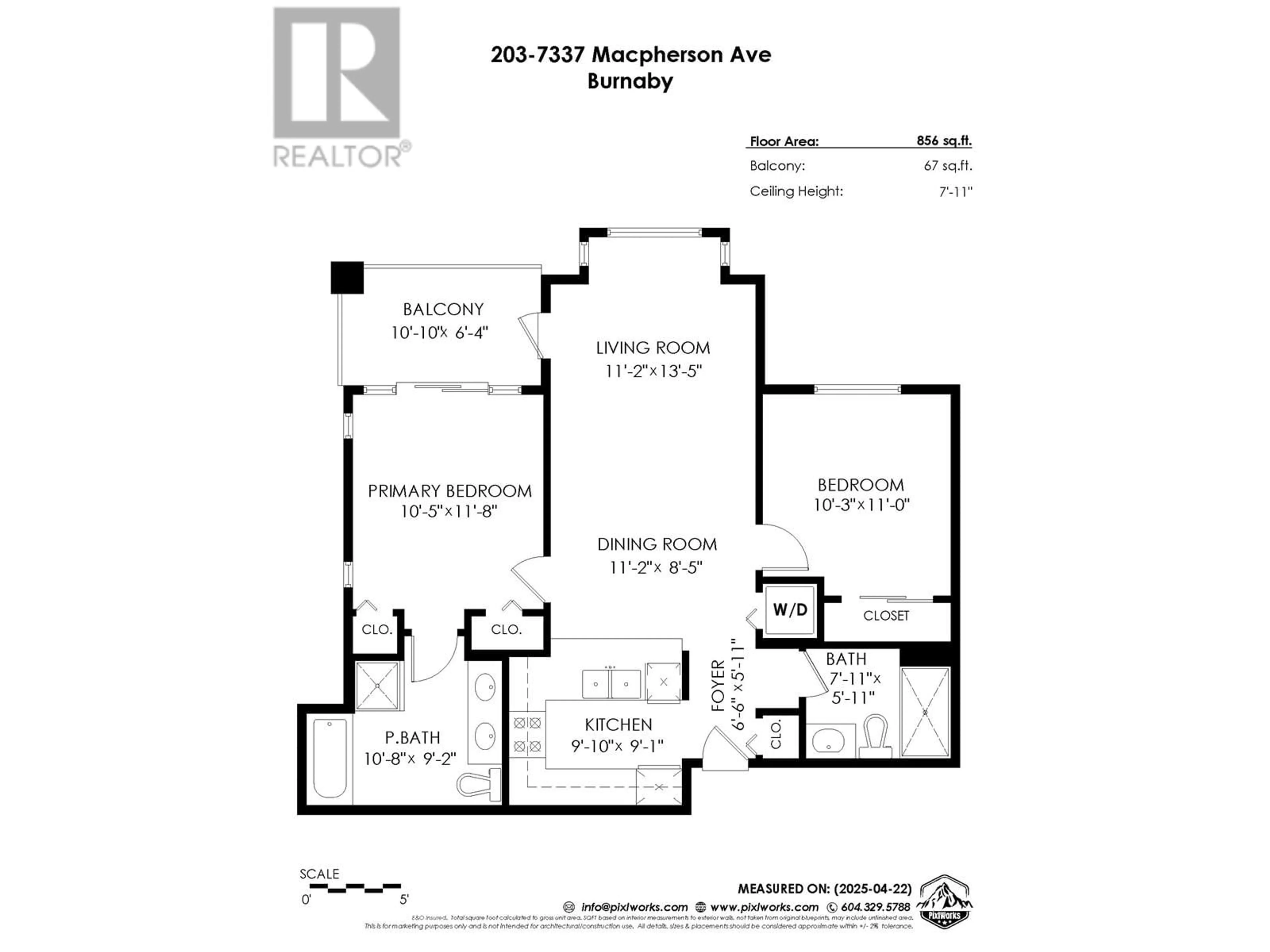 Floor plan for 203 - 7337 MACPHERSON AVENUE, Burnaby British Columbia V5J0A9