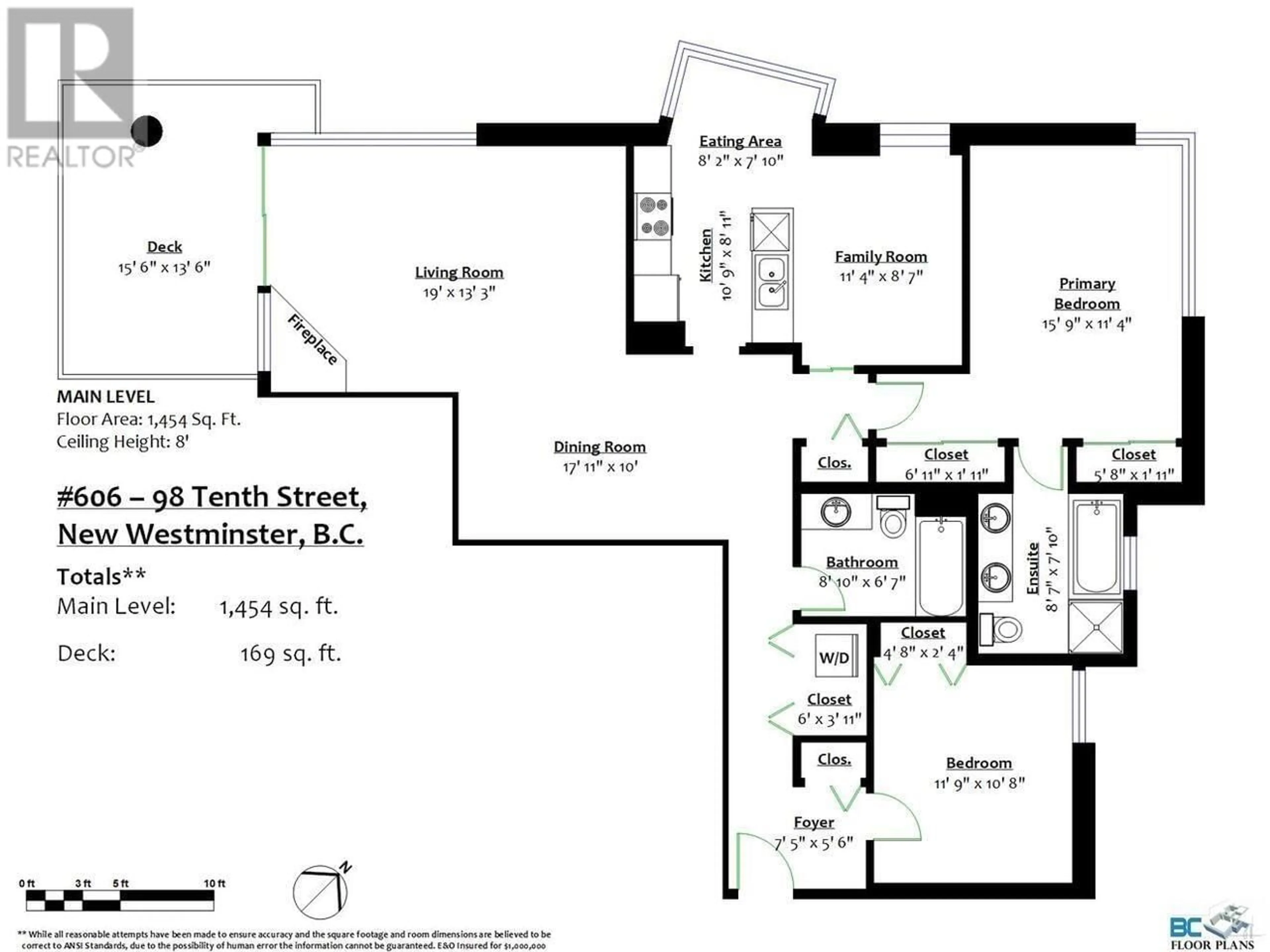 Floor plan for 606 - 98 TENTH STREET, New Westminster British Columbia V3M6L8