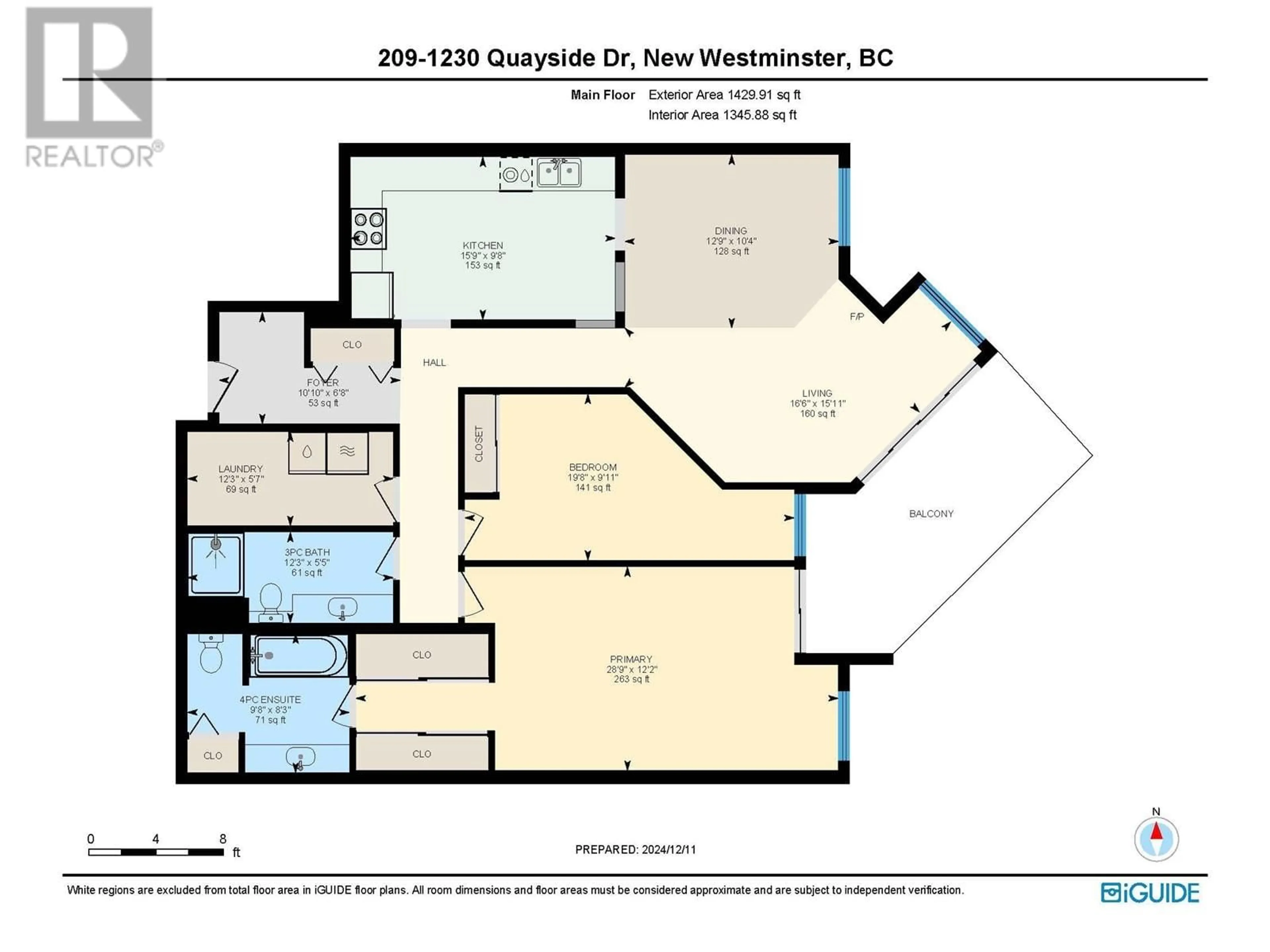 Floor plan for 209 - 1230 QUAYSIDE DRIVE, New Westminster British Columbia V3M6H1