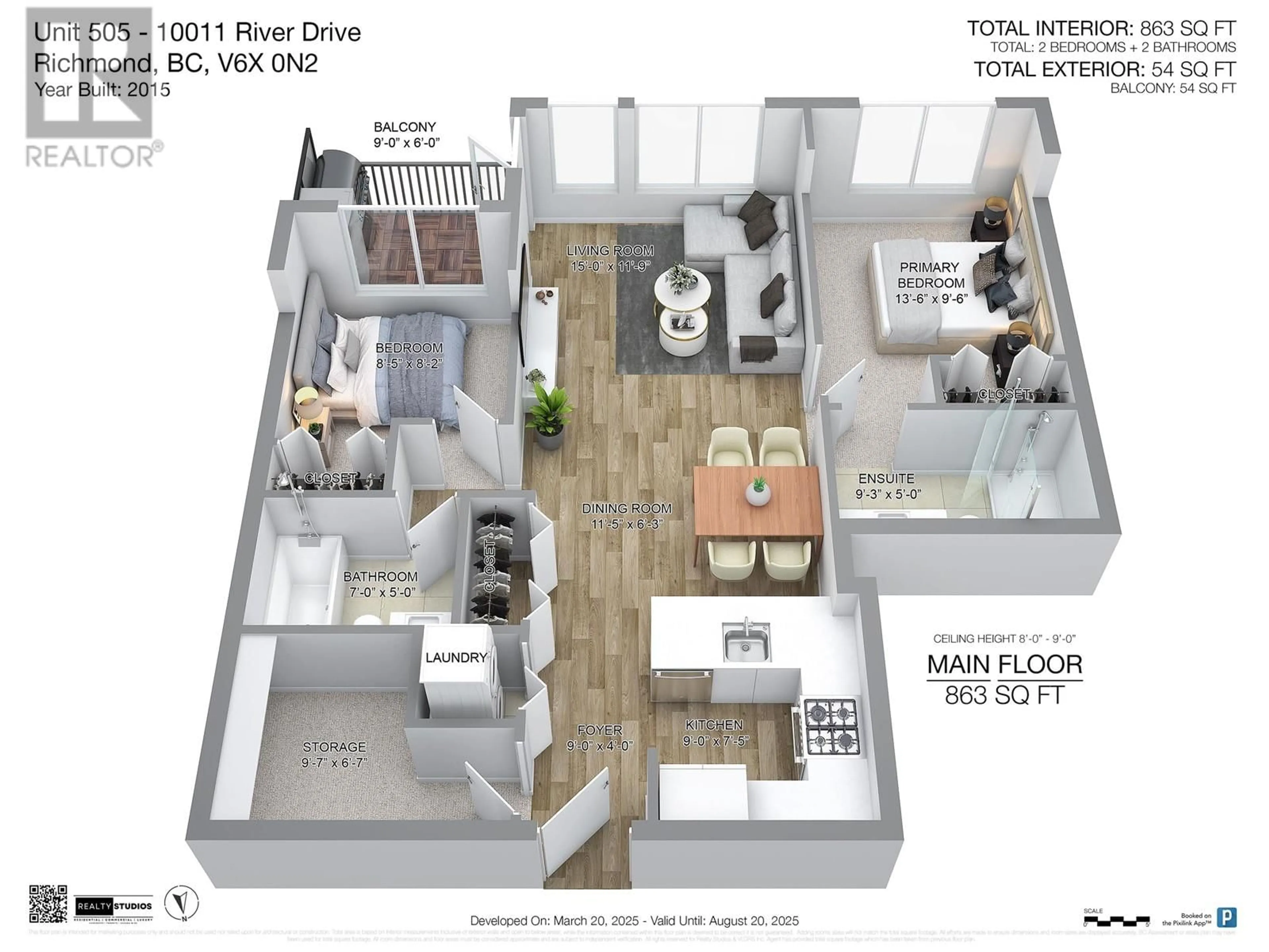 Floor plan for 505 - 10011 RIVER DRIVE, Richmond British Columbia V6X0N2
