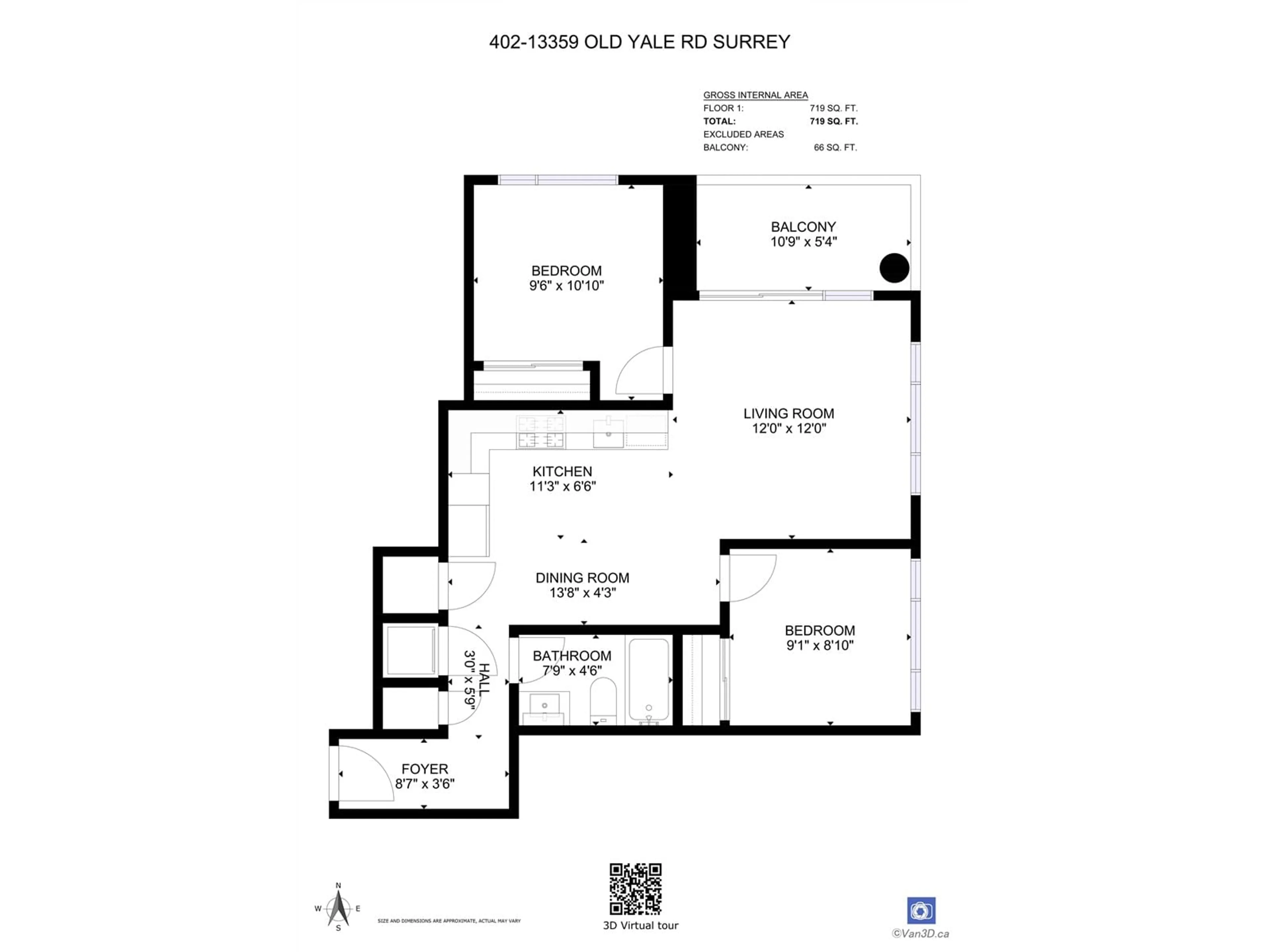 Floor plan for 402 - 13359 OLD YALE, Surrey British Columbia V3T0S4