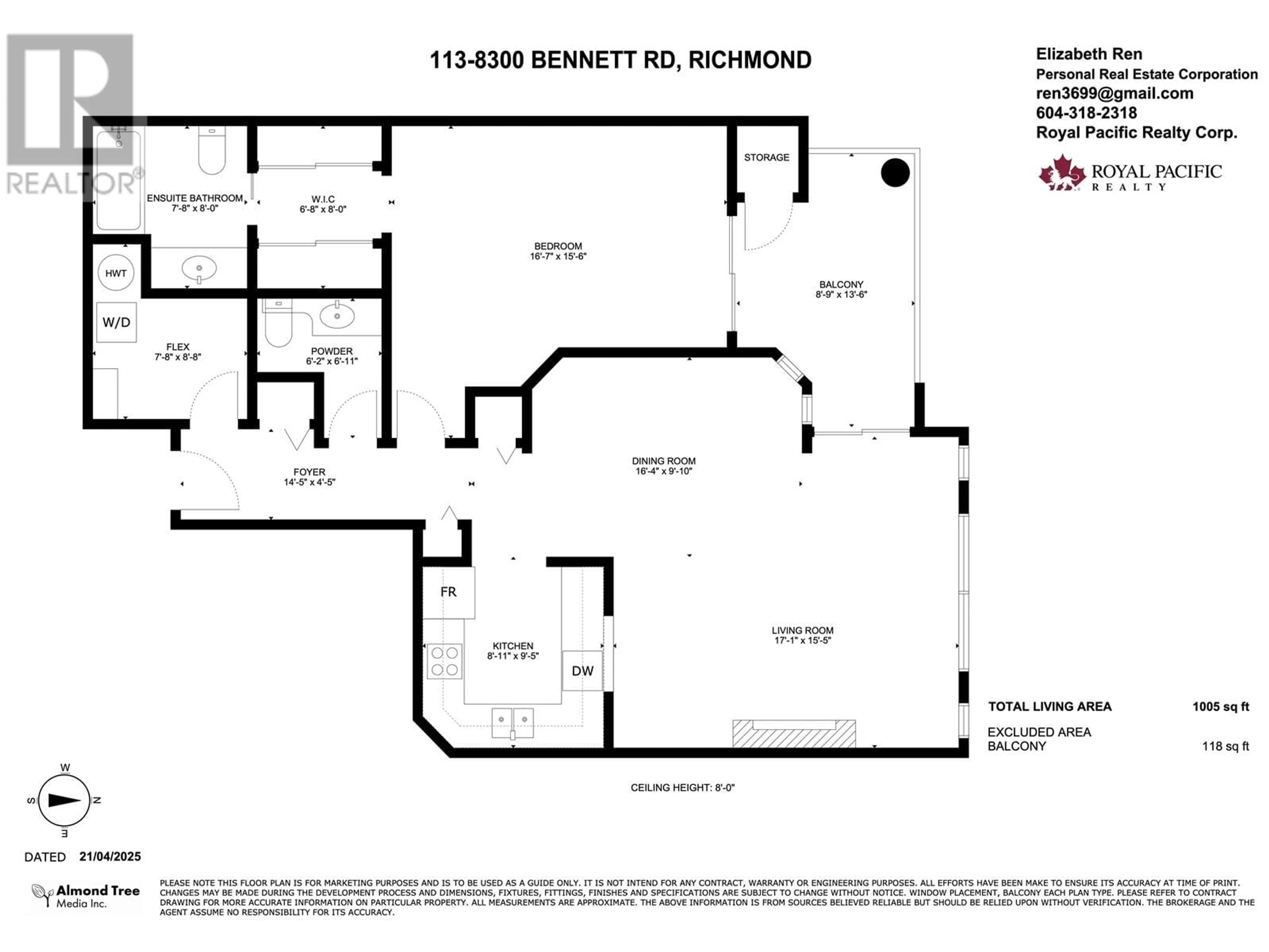 Floor plan for 113 - 8300 BENNETT ROAD, Richmond British Columbia V6Y1N5