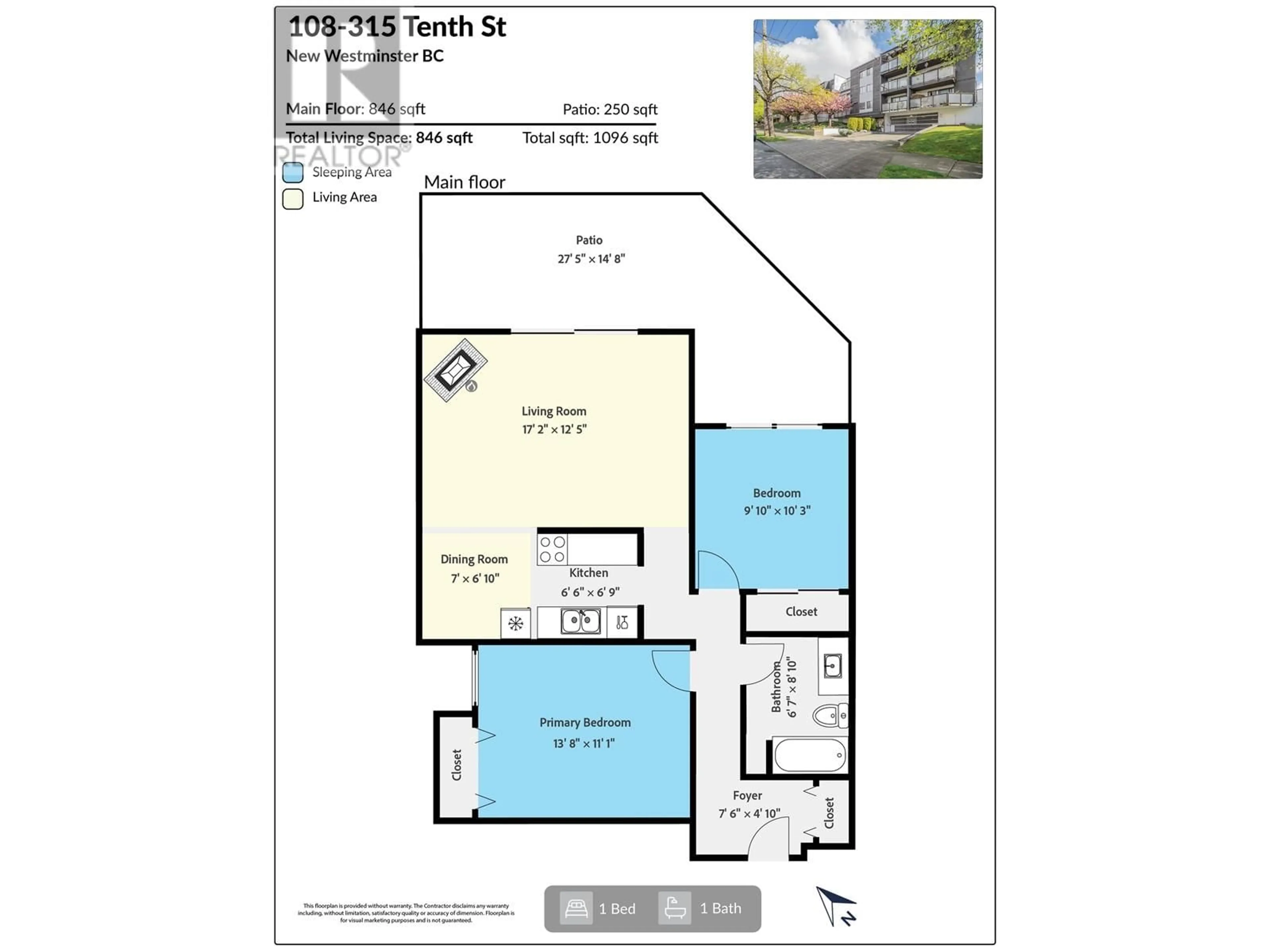 Floor plan for 108 - 315 TENTH STREET, New Westminster British Columbia V3M3Y2