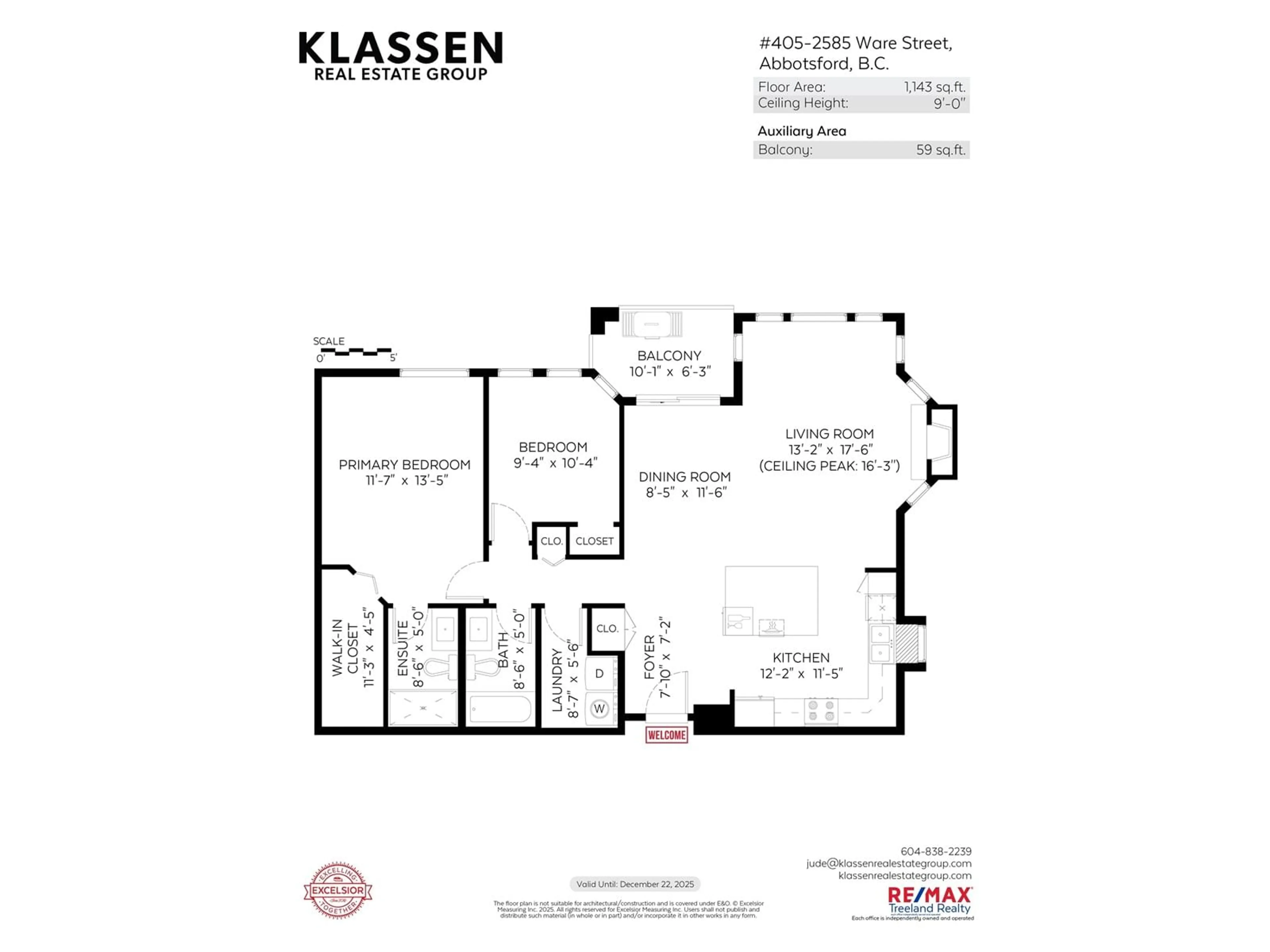 Floor plan for 405 - 2585 WARE, Abbotsford British Columbia V2S3E2