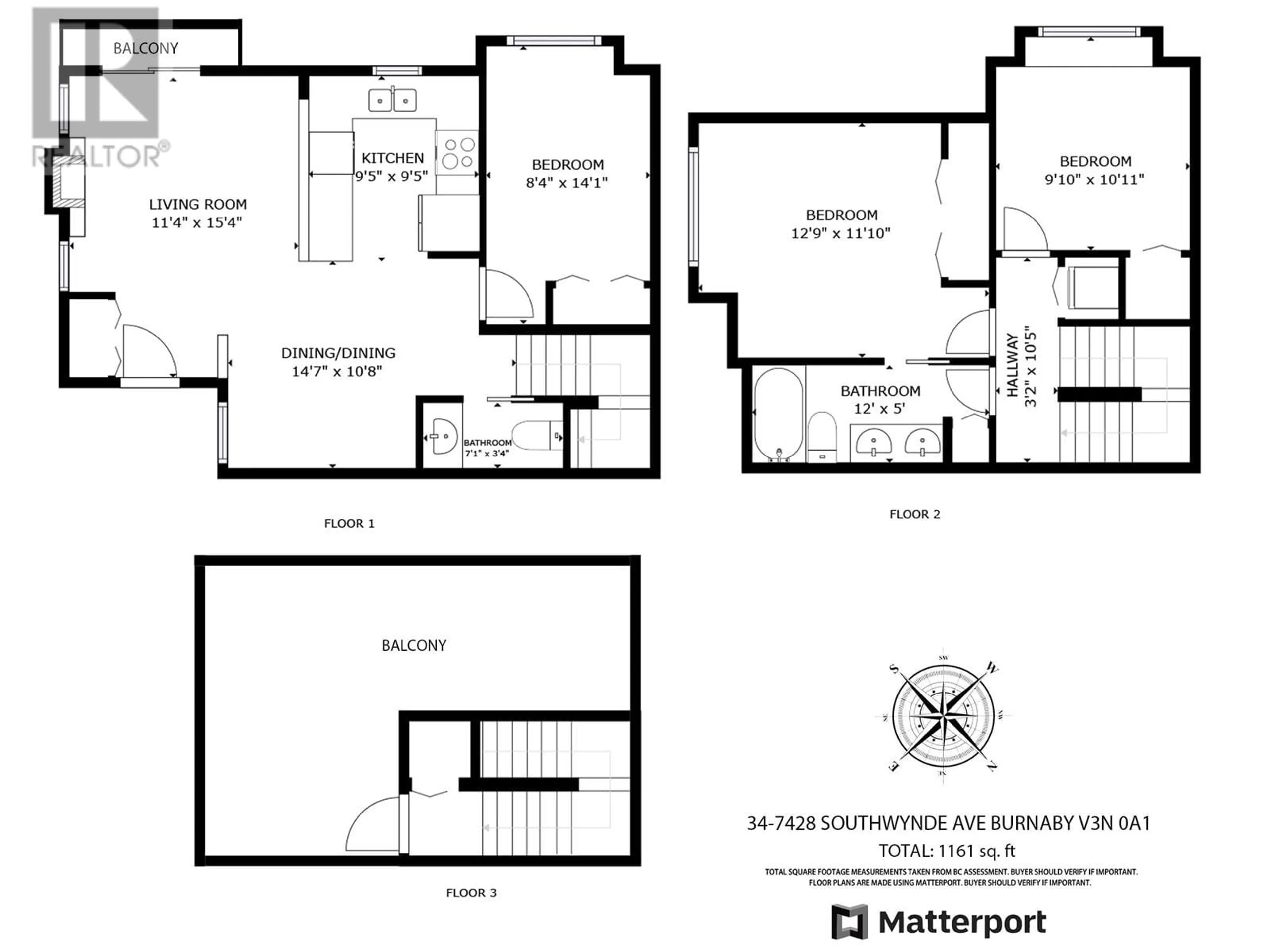 Floor plan for 34 - 7428 SOUTHWYNDE AVENUE, Burnaby British Columbia V3N0A1