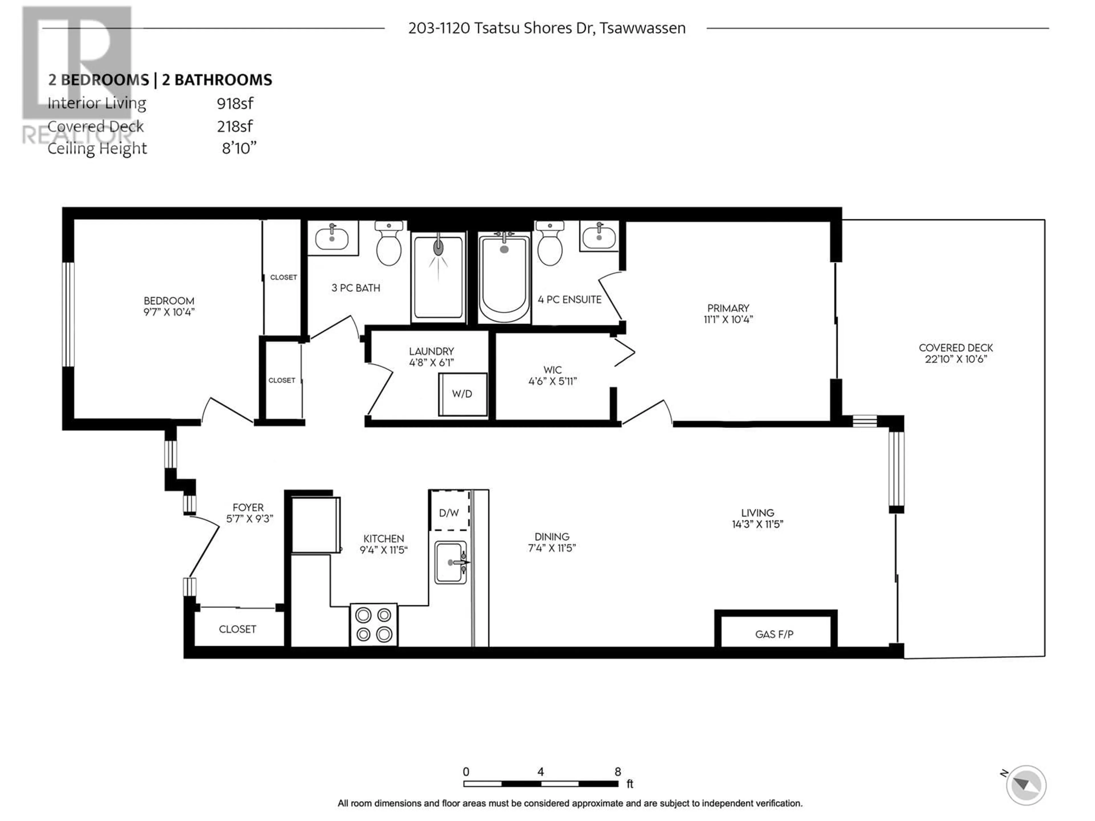 Floor plan for 203 - 1120 TSATSU SHORES DRIVE, Tsawwassen British Columbia V4M4G3