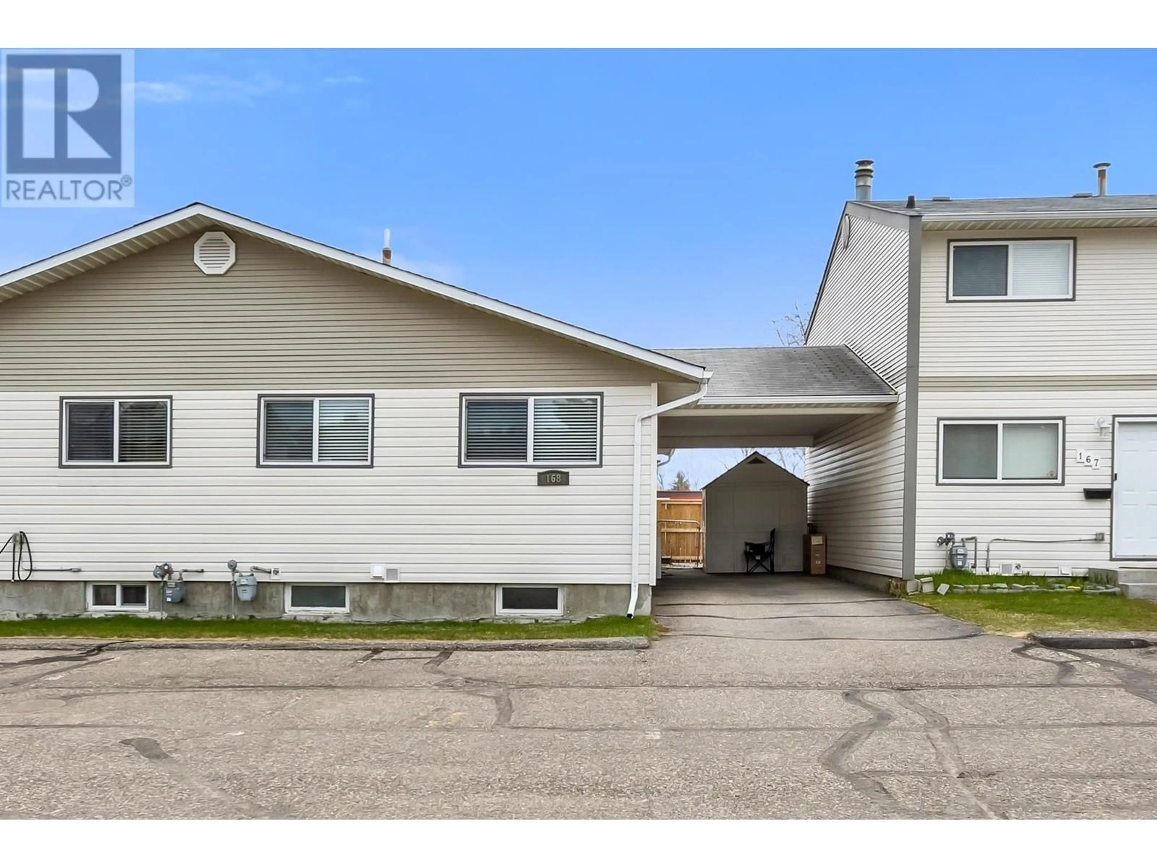 Home with vinyl exterior material, street for 168 - 111 TABOR BOULEVARD, Prince George British Columbia V2M5N3
