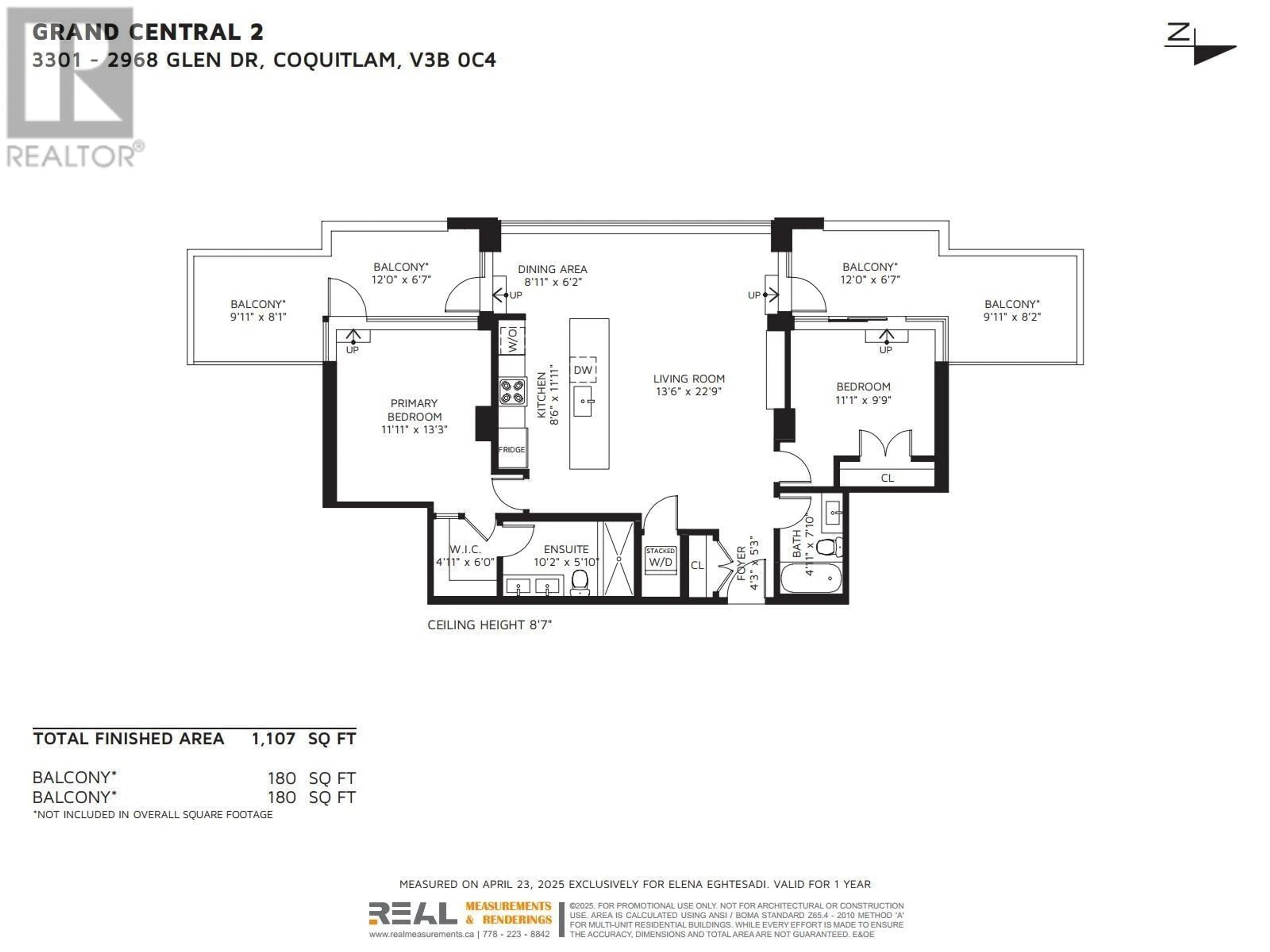 Floor plan for 3301 - 2968 GLEN DRIVE, Coquitlam British Columbia V3B0C4