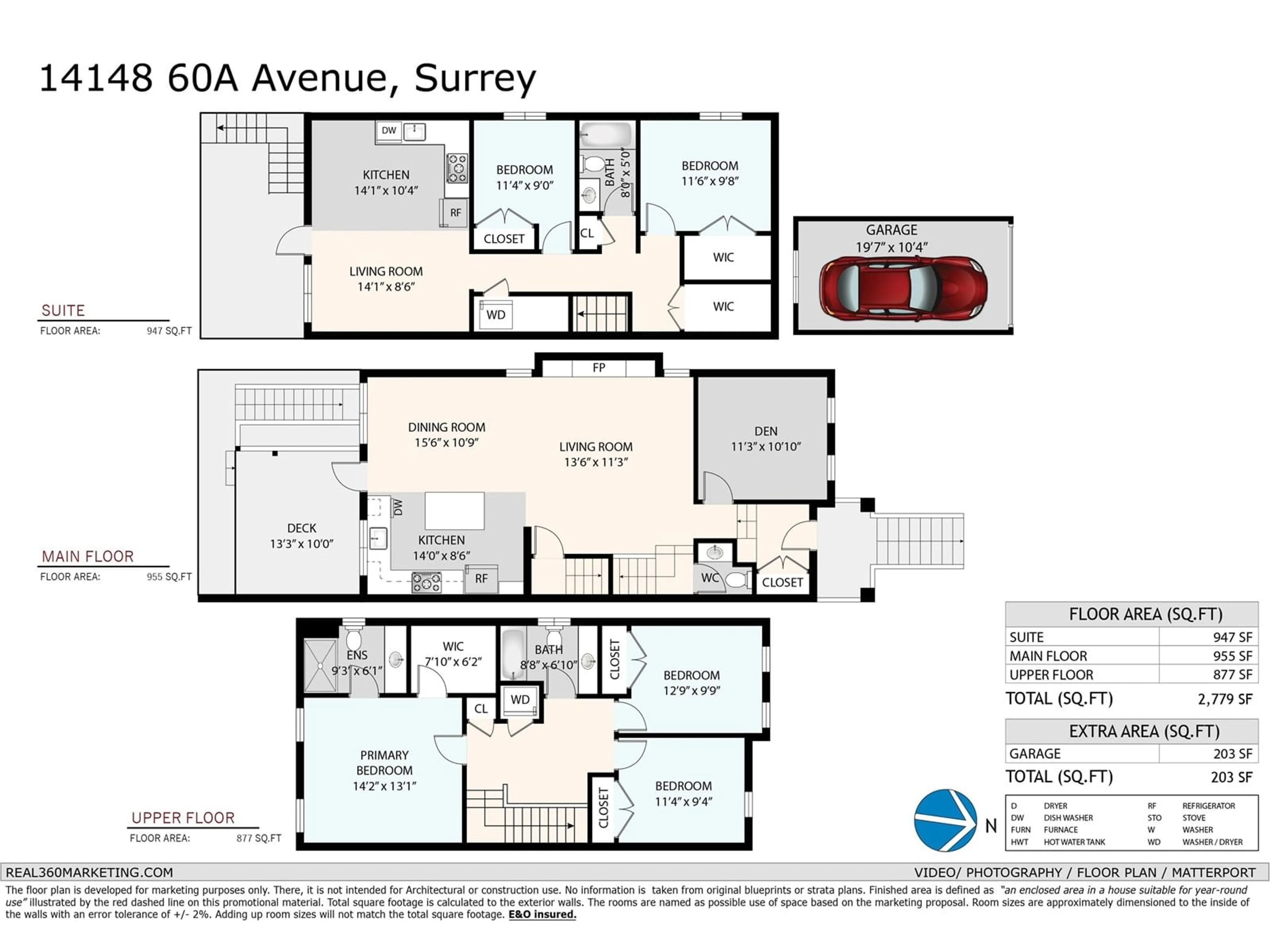 Floor plan for 14148 60A, Surrey British Columbia V3X0G1