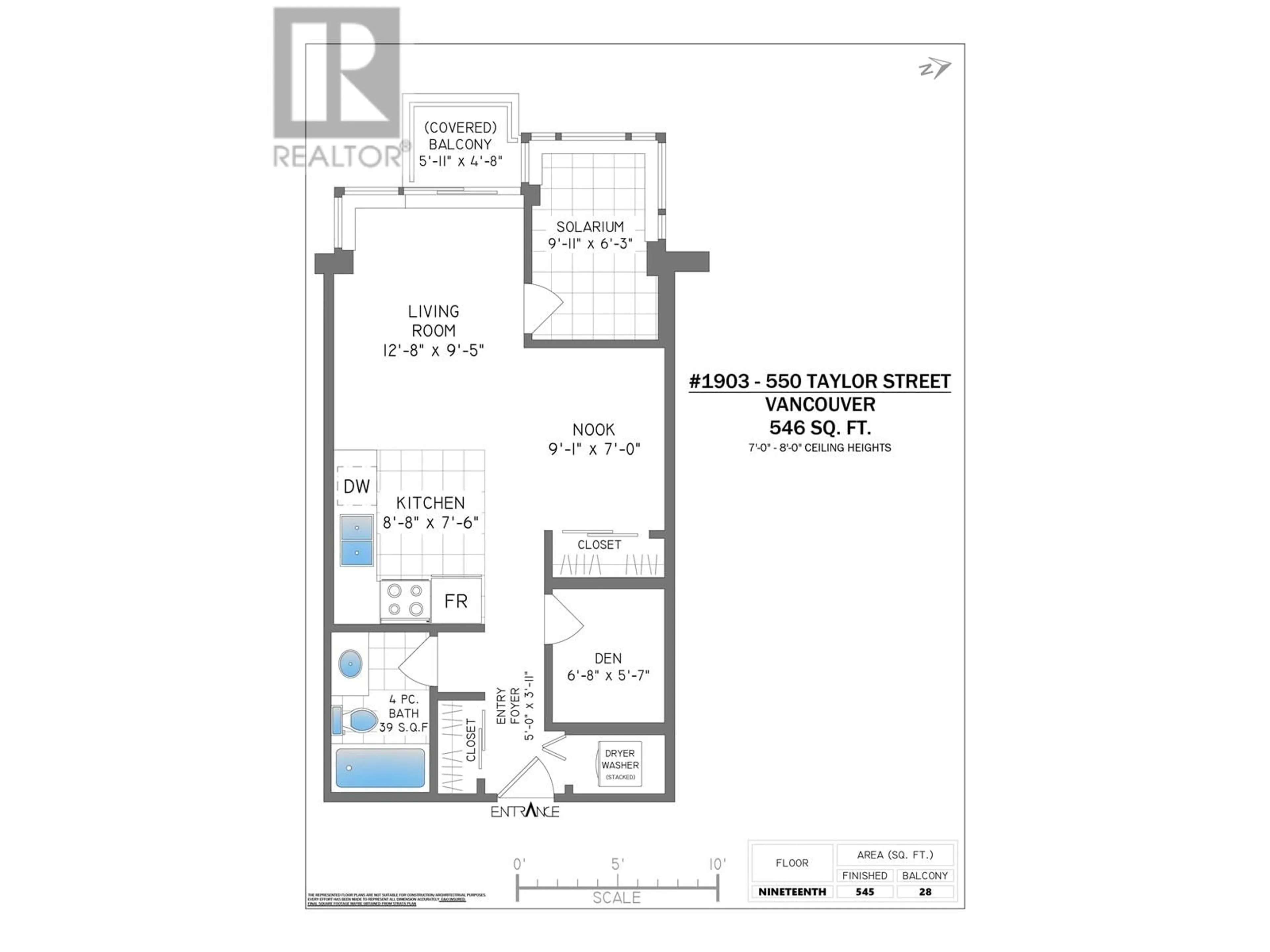 Floor plan for 1903 - 550 TAYLOR STREET, Vancouver British Columbia V6B1R1