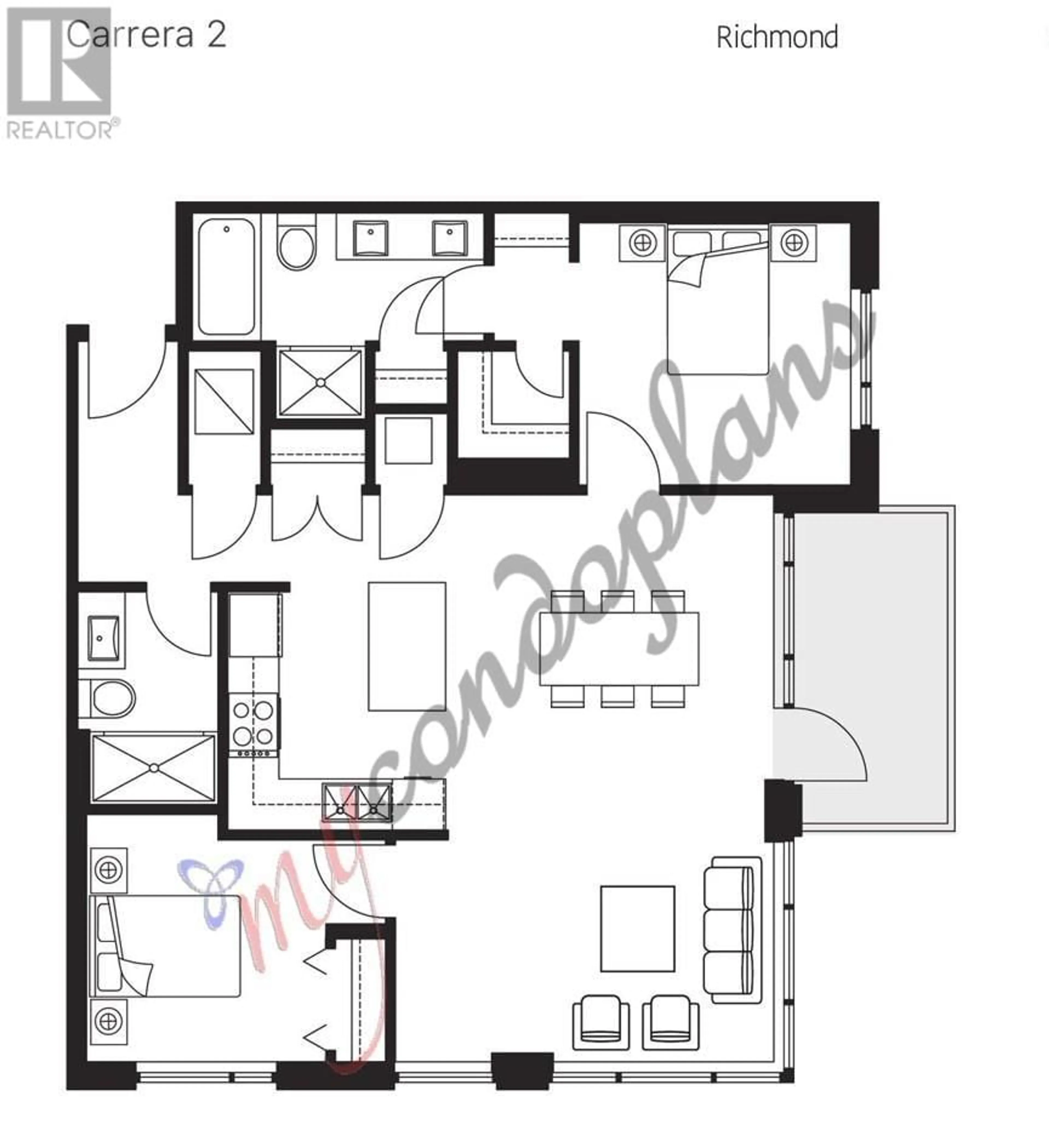 Floor plan for 1502 - 7368 GOLLNER AVENUE, Richmond British Columbia V6Y0H9