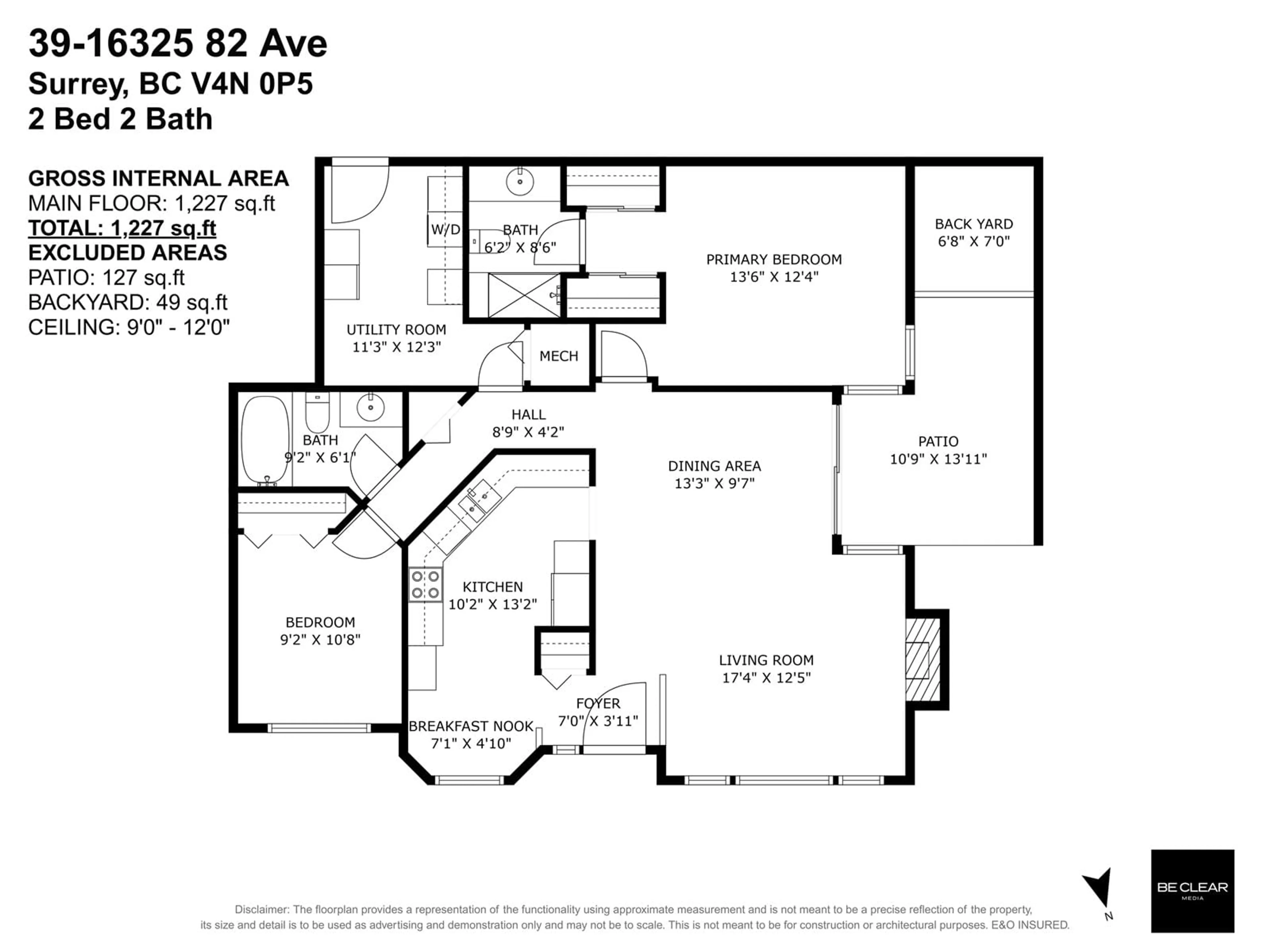 Floor plan for 39 - 16325 82, Surrey British Columbia V3S3K3