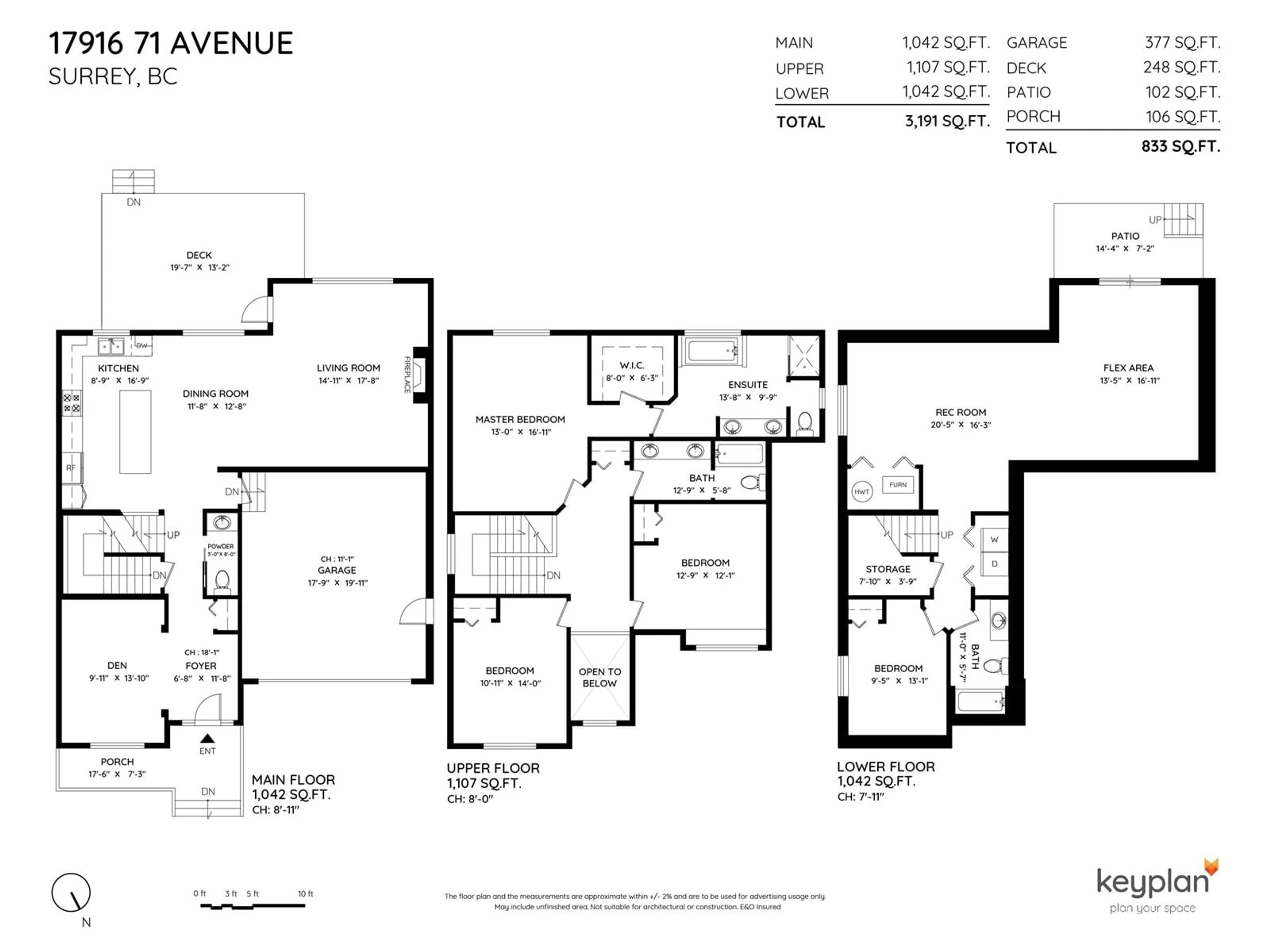 Floor plan for 17916 71, Surrey British Columbia V3S7C7