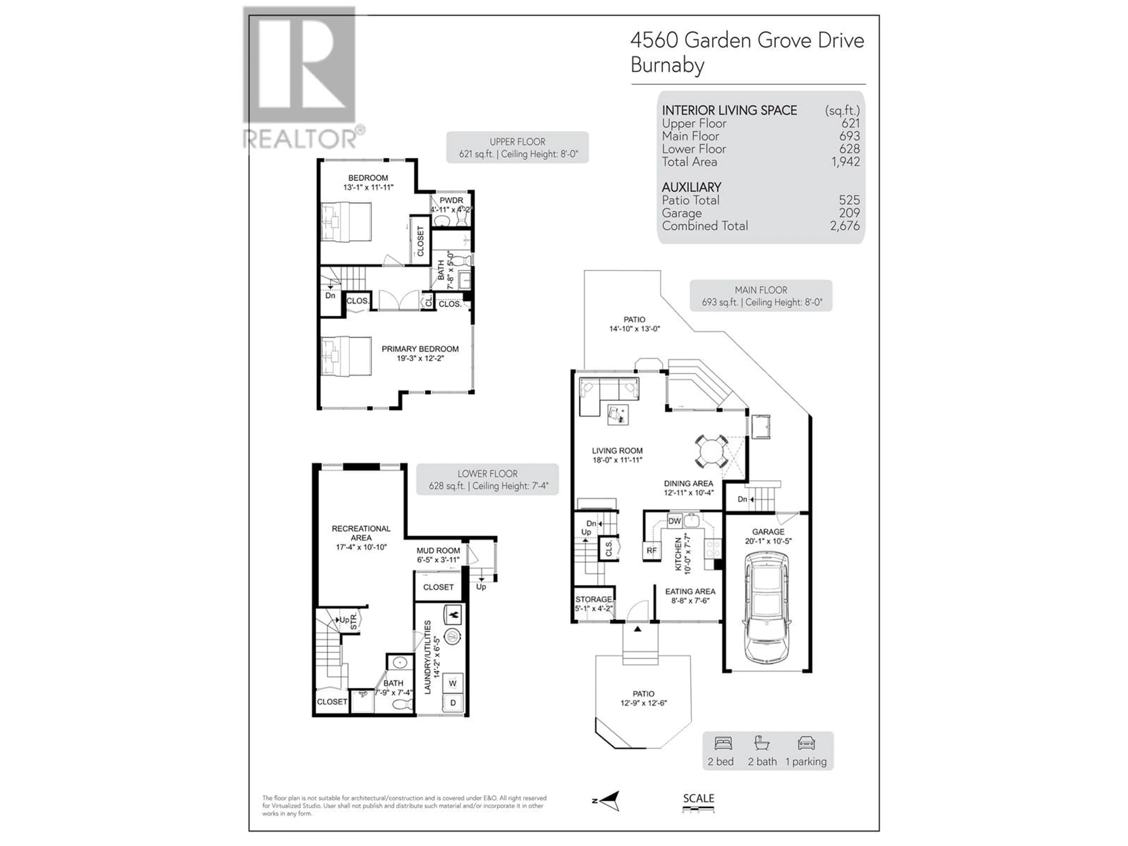 Floor plan for 4560 GARDEN GROVE DRIVE, Burnaby British Columbia V5G3Y5