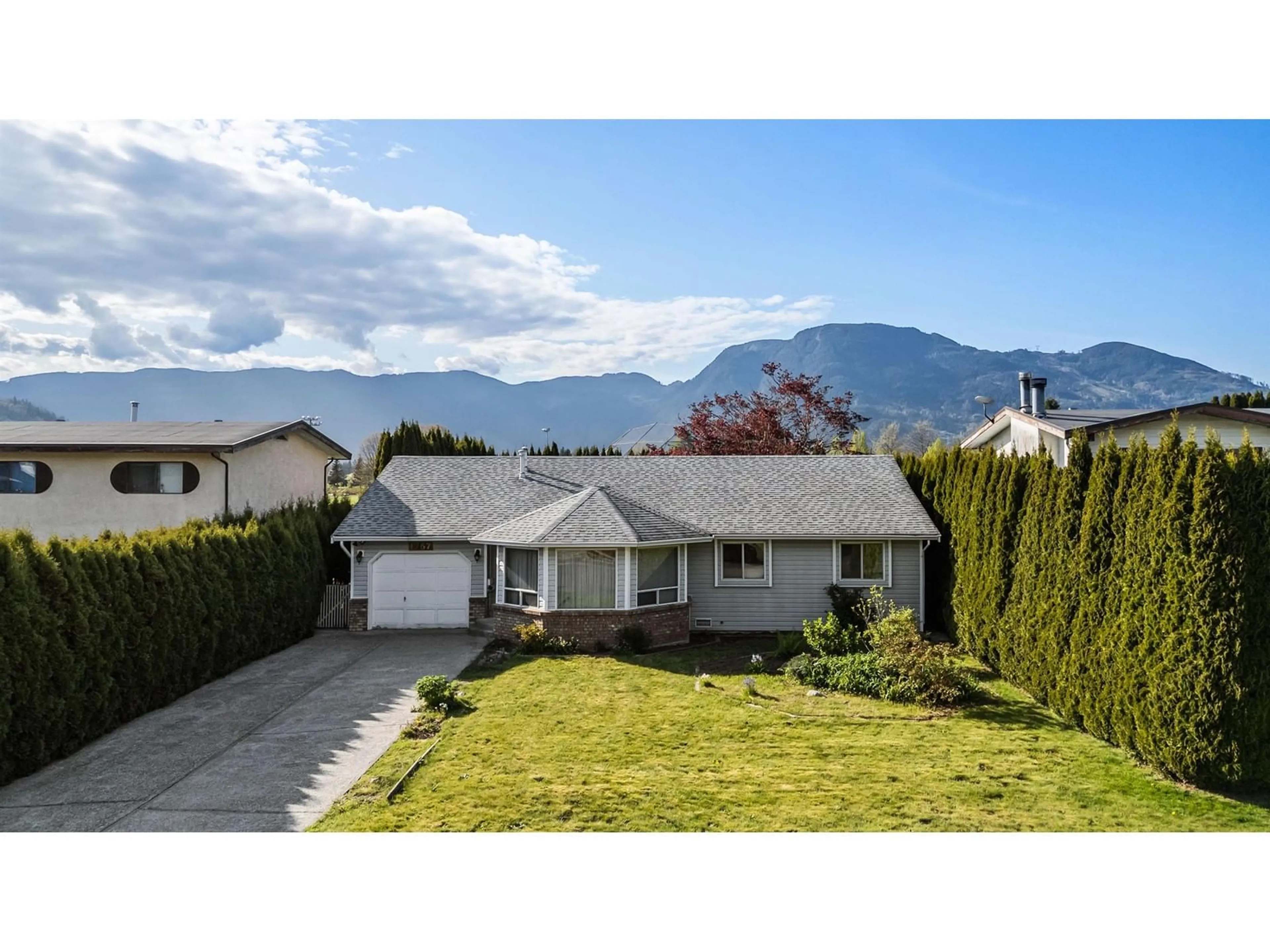 A pic from outside/outdoor area/front of a property/back of a property/a pic from drone, mountain view for 1767 BEAMAN DRIVE, Agassiz British Columbia V0M1A3