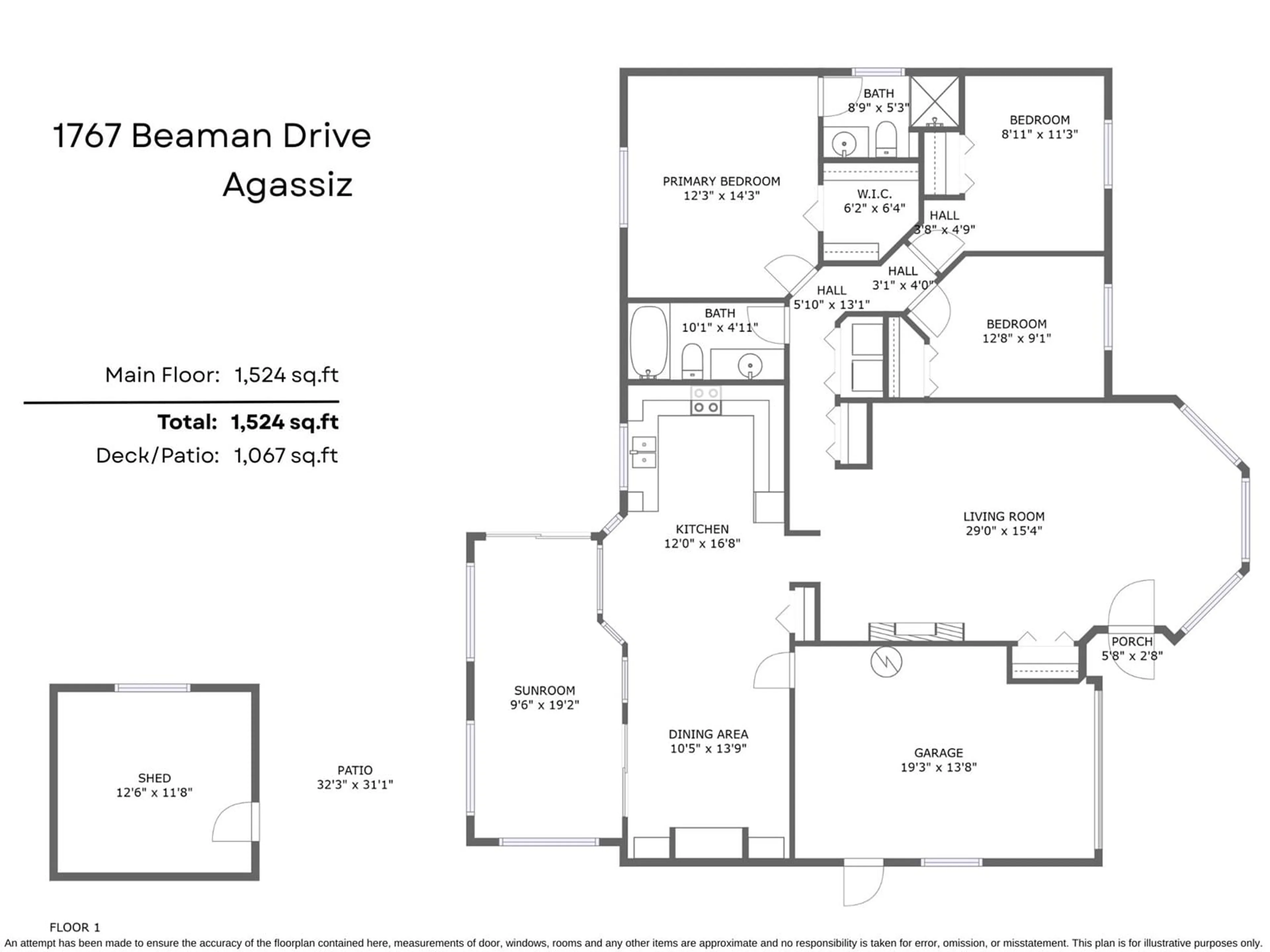 Floor plan for 1767 BEAMAN DRIVE, Agassiz British Columbia V0M1A3