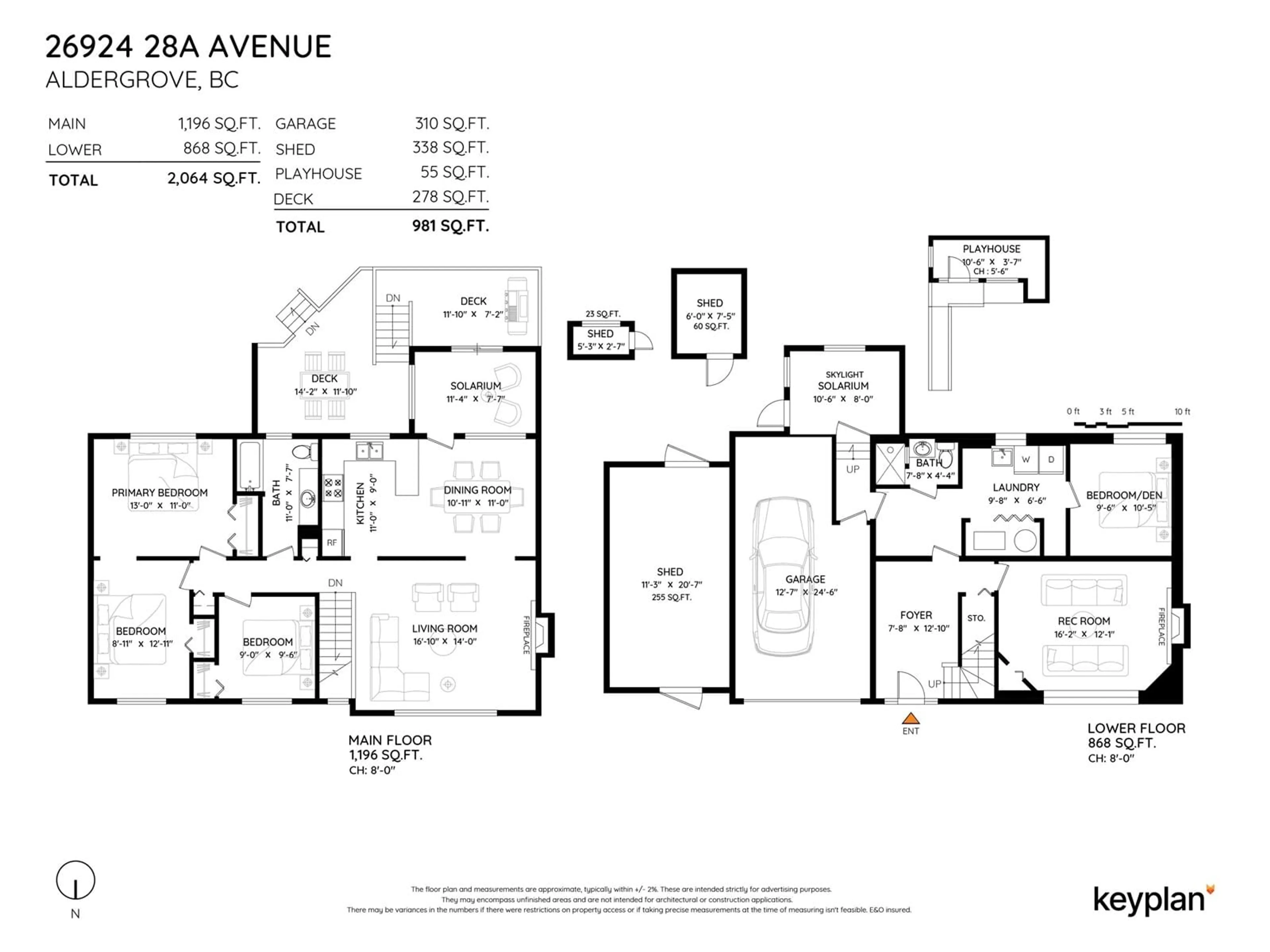 Floor plan for 26924 28A, Langley British Columbia V4W3A1