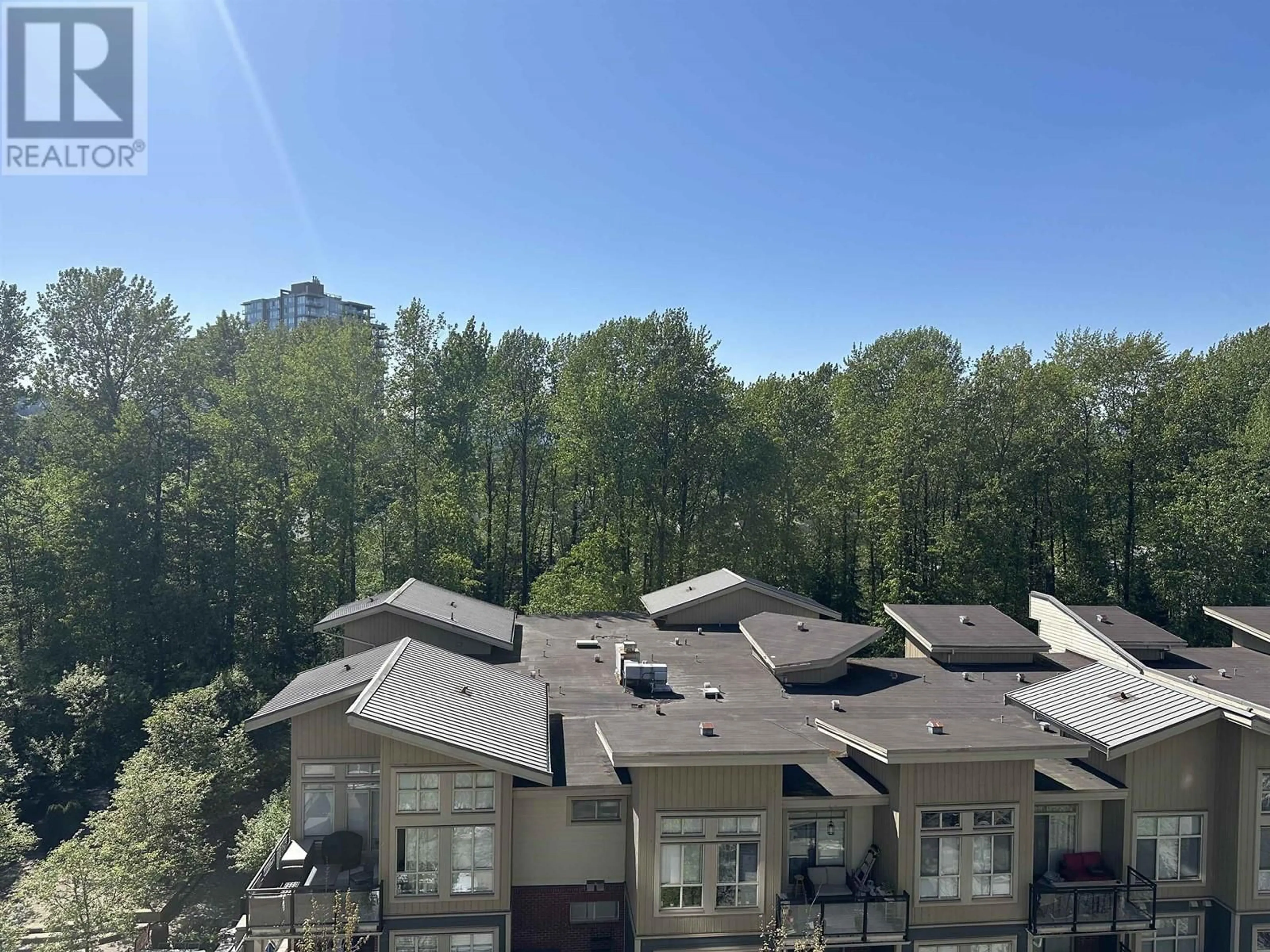 A pic from outside/outdoor area/front of a property/back of a property/a pic from drone, city buildings view from balcony for 611 - 121 BREW STREET, Port Moody British Columbia V3H0E2