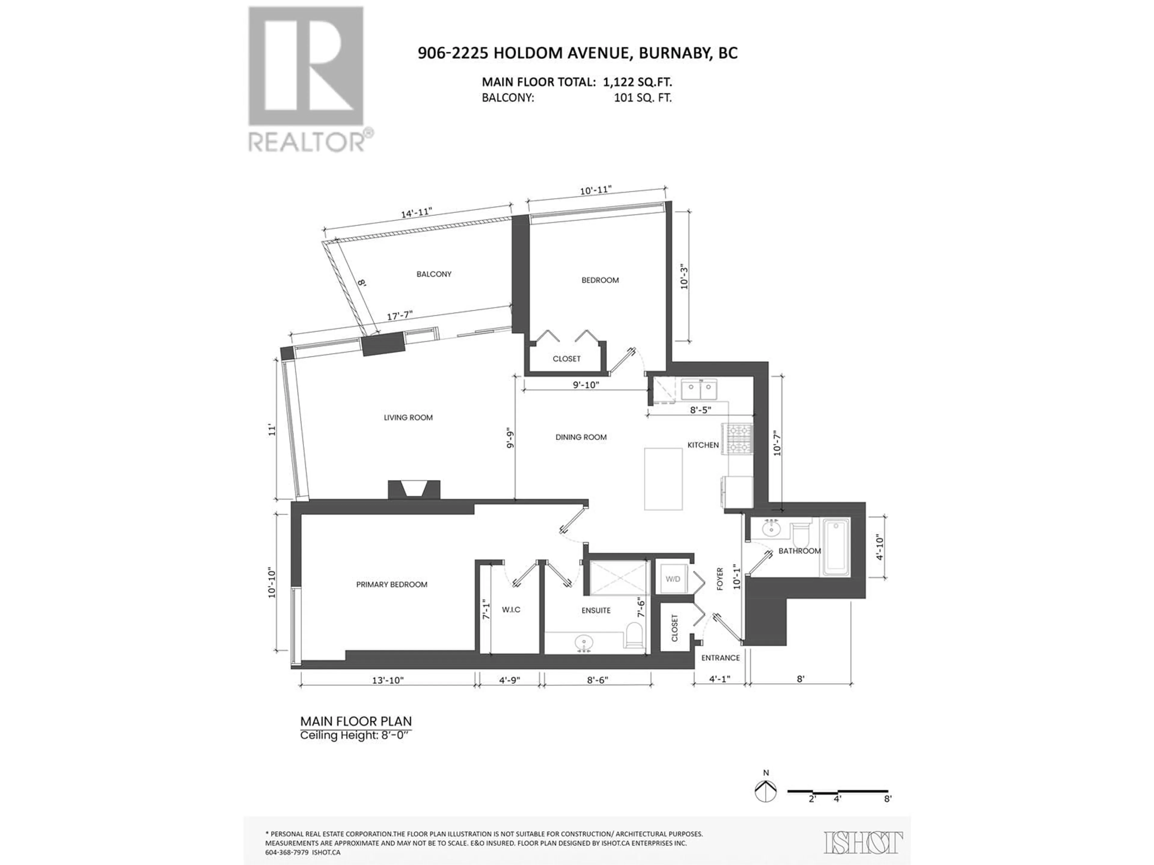 Floor plan for 906 - 2225 HOLDOM AVENUE, Burnaby British Columbia V5B0A1
