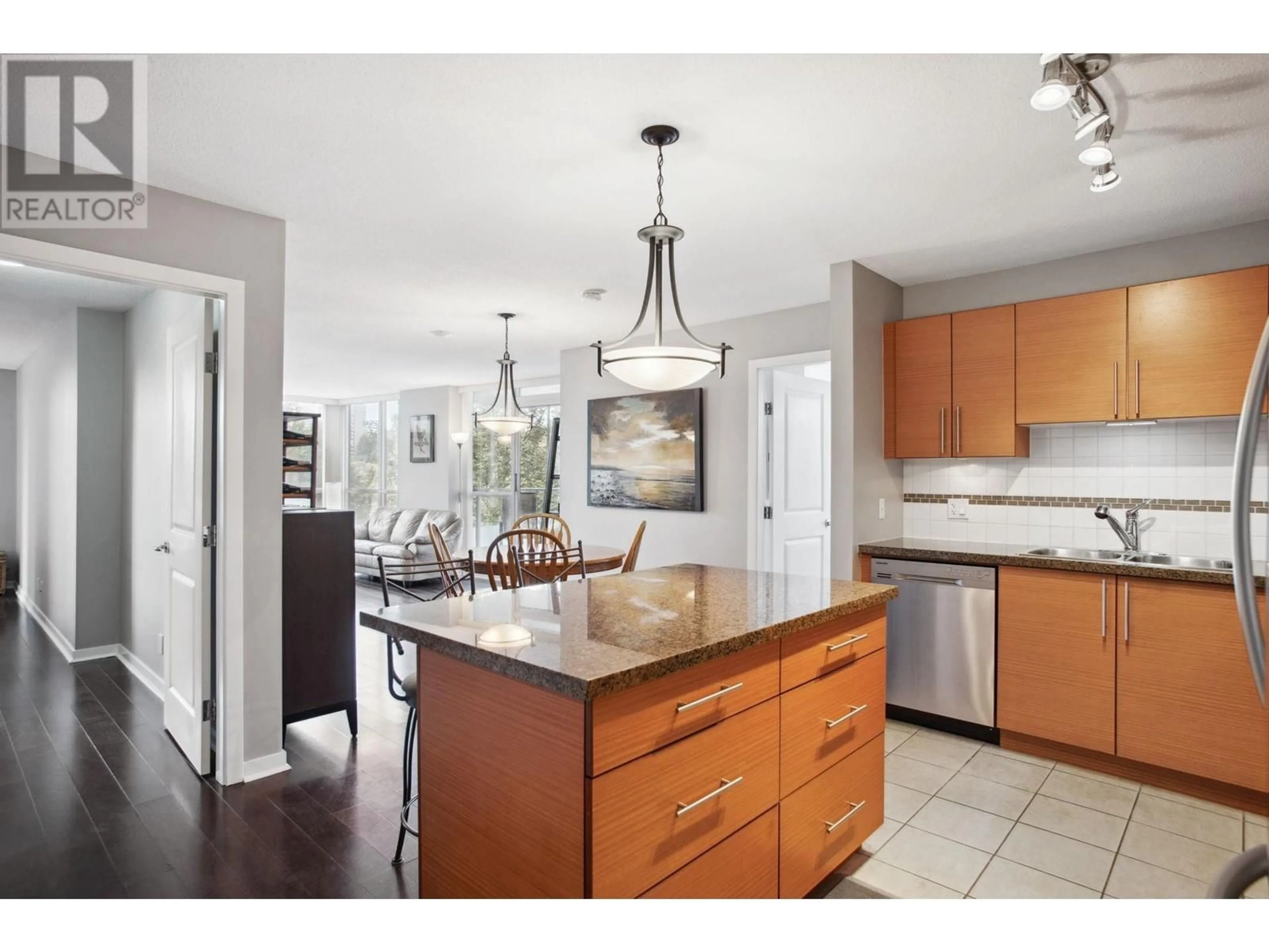 Open concept kitchen, ceramic/tile floor for 906 - 2225 HOLDOM AVENUE, Burnaby British Columbia V5B0A1