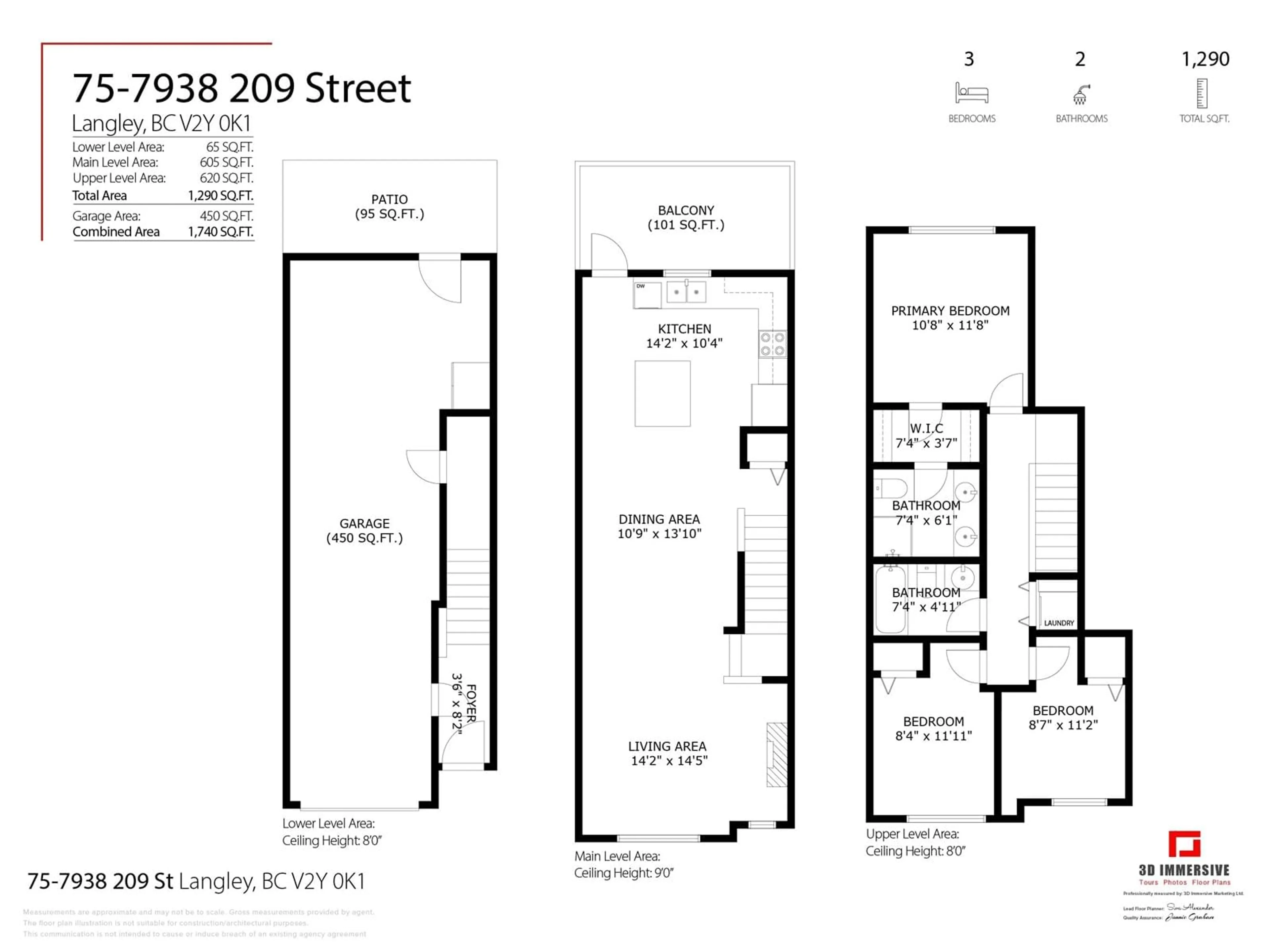 Floor plan for 75 - 7938 209, Langley British Columbia V2Y0K1