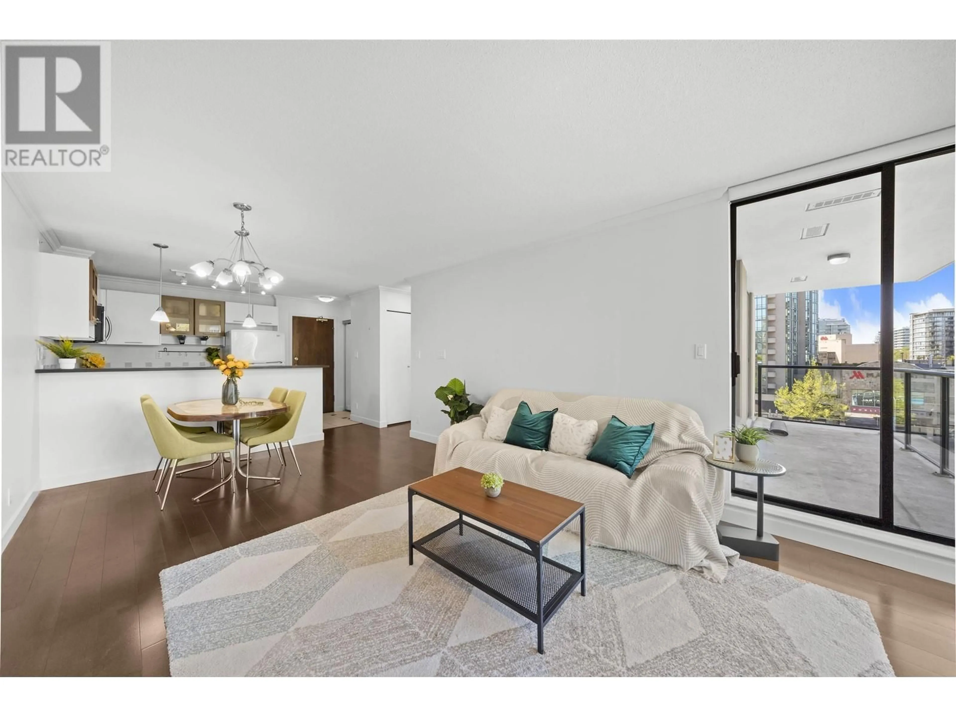 Living room with furniture, wood/laminate floor for 724 - 7831 WESTMINSTER HIGHWAY, Richmond British Columbia V6X4J4